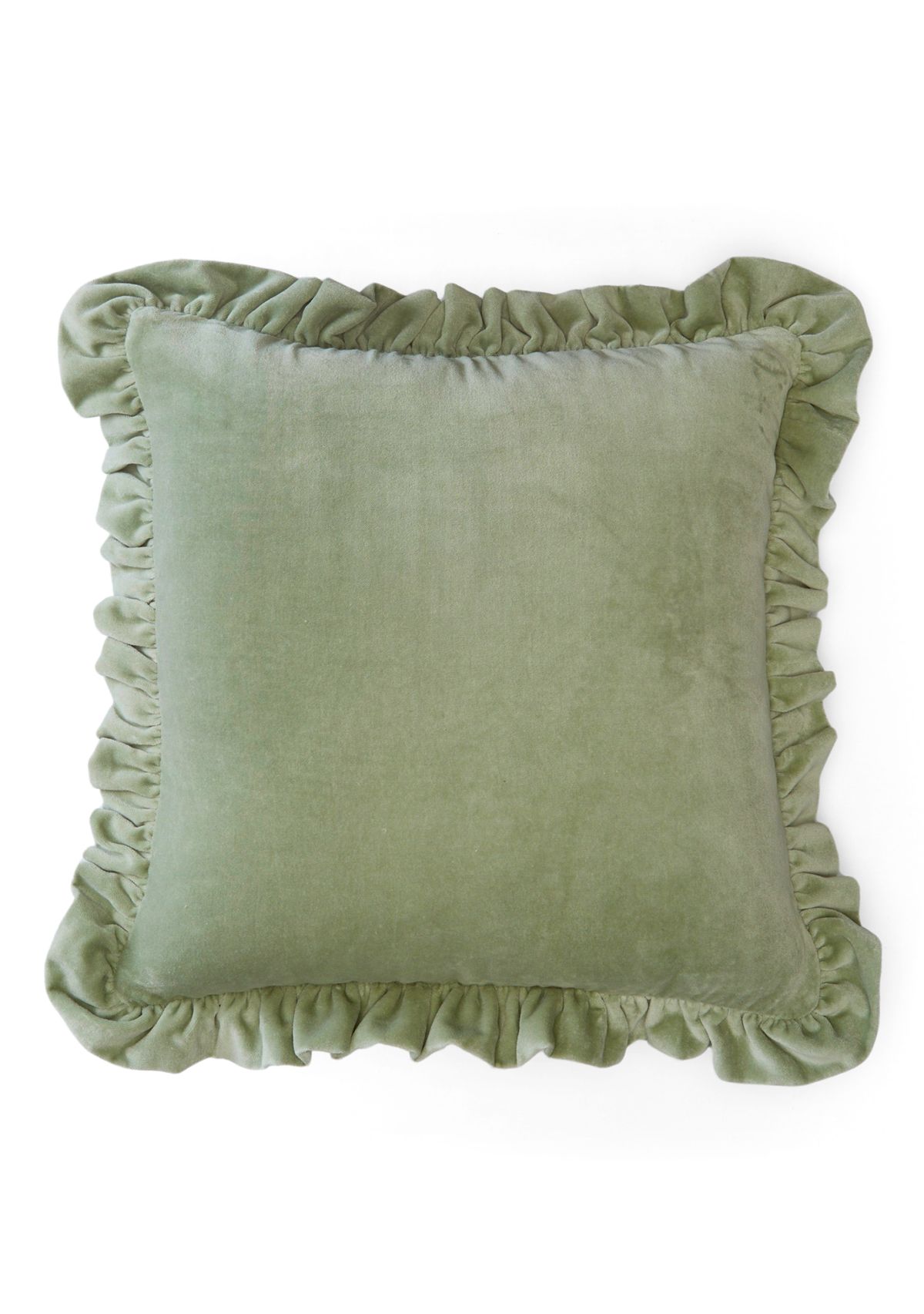 Velvet Ruffle Square Pillow