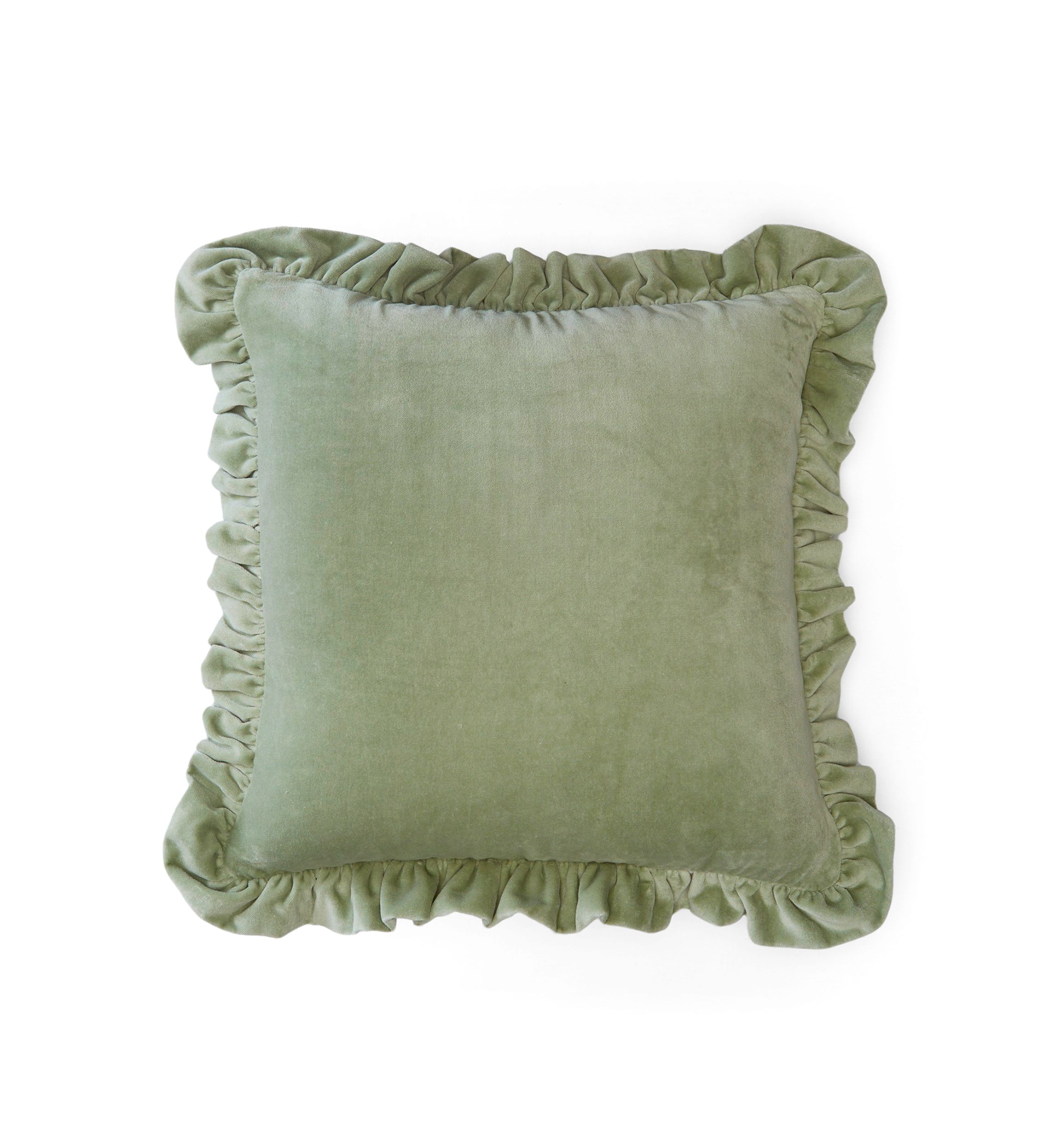 Velvet Ruffle Square Pillow