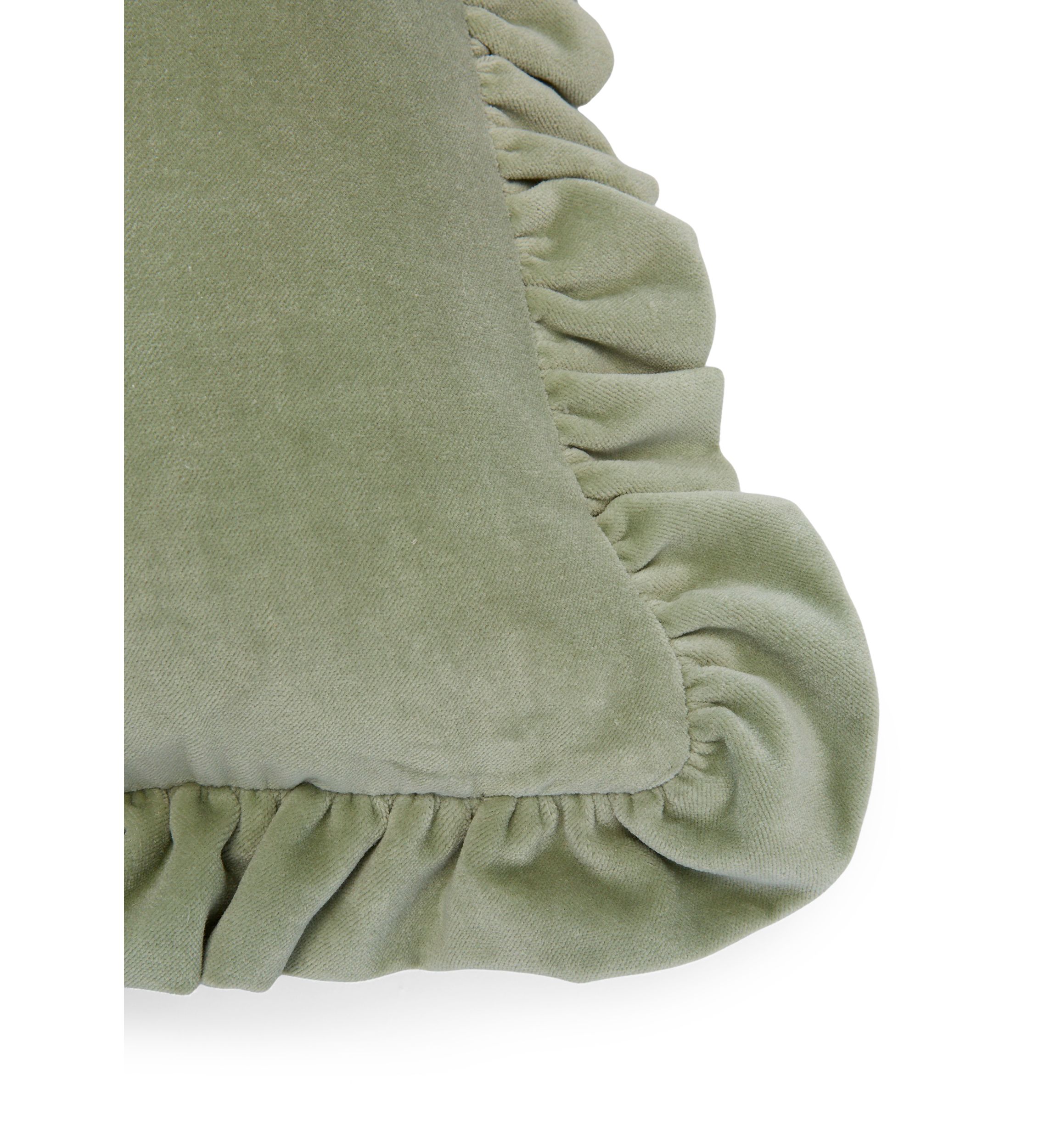Velvet Ruffle Square Pillow