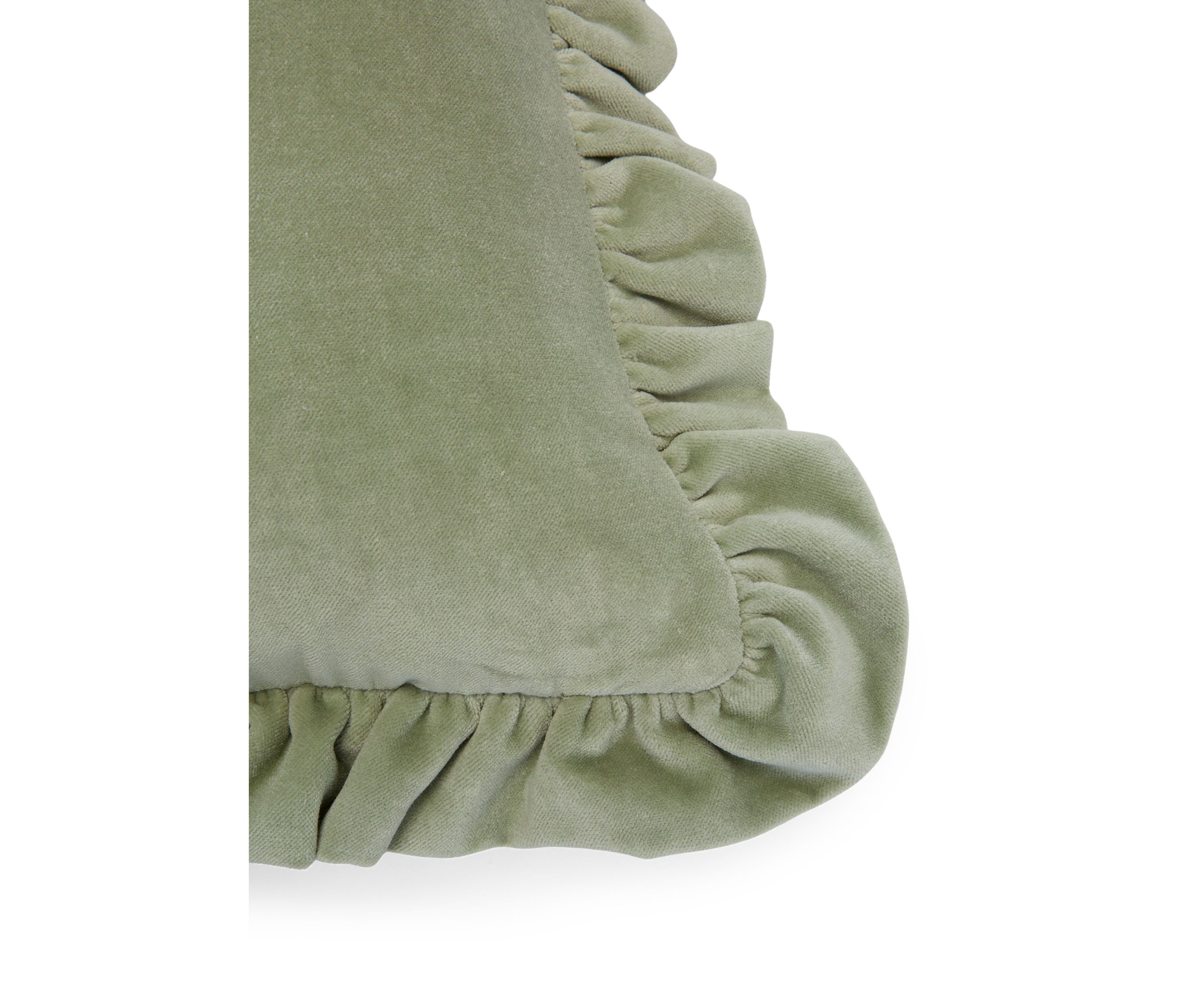 Velvet Ruffle Square Pillow