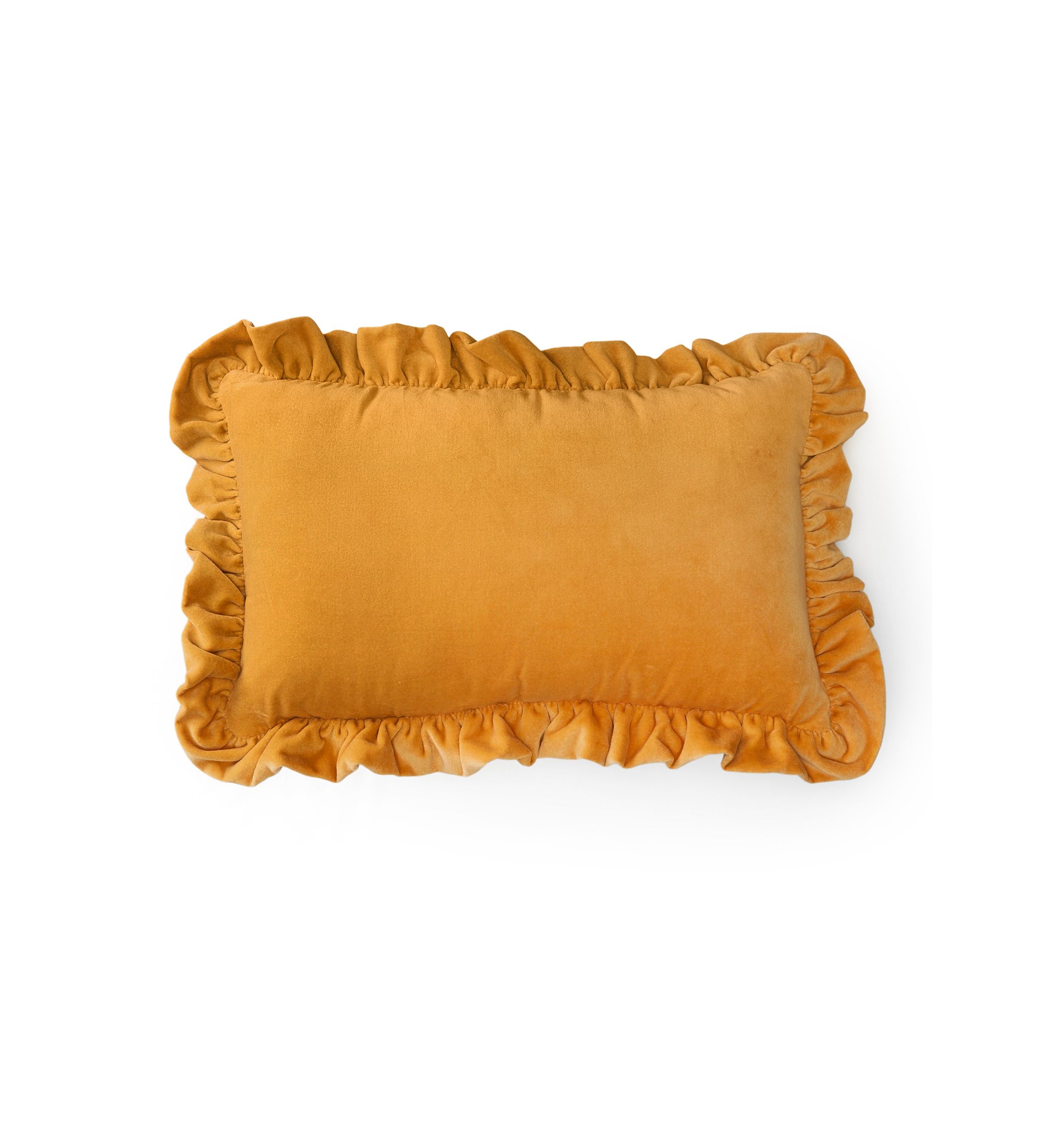 Velvet Ruffle Rectangular Pillow