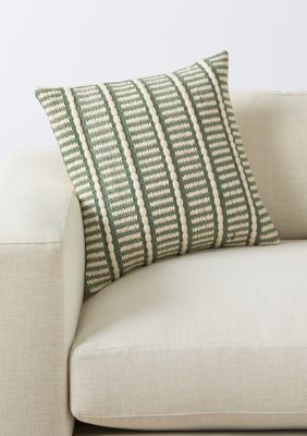 Crown & Ivy @ Belk, Green and White Textured Stripe Pillow