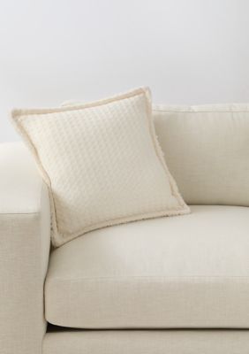 Crown & Ivy Waffle Throw Pillow, Ivory, 14 x 18