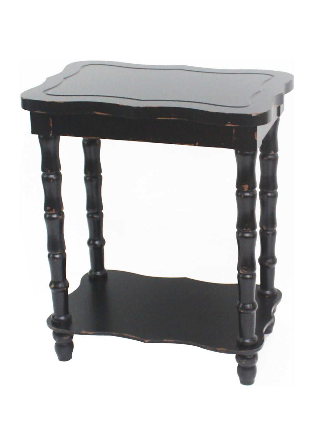  Black Distress Side Table 