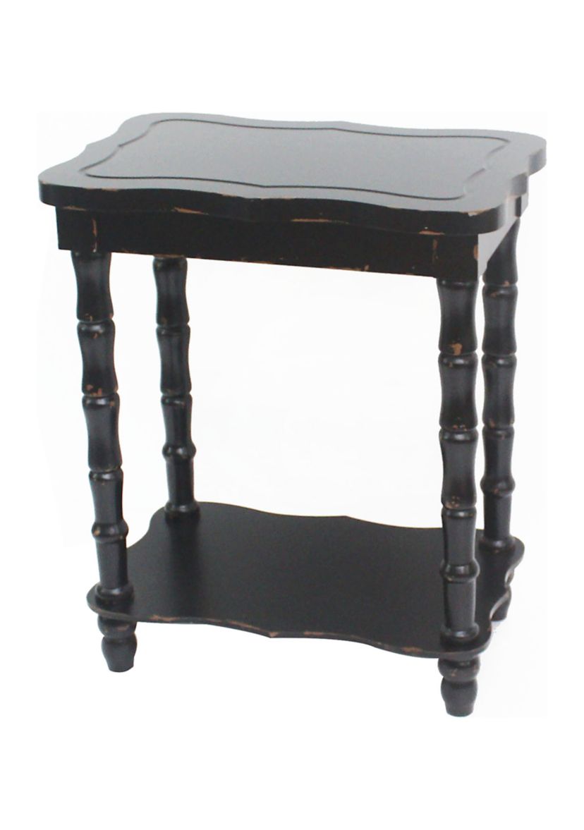  Black Distress Side Table 