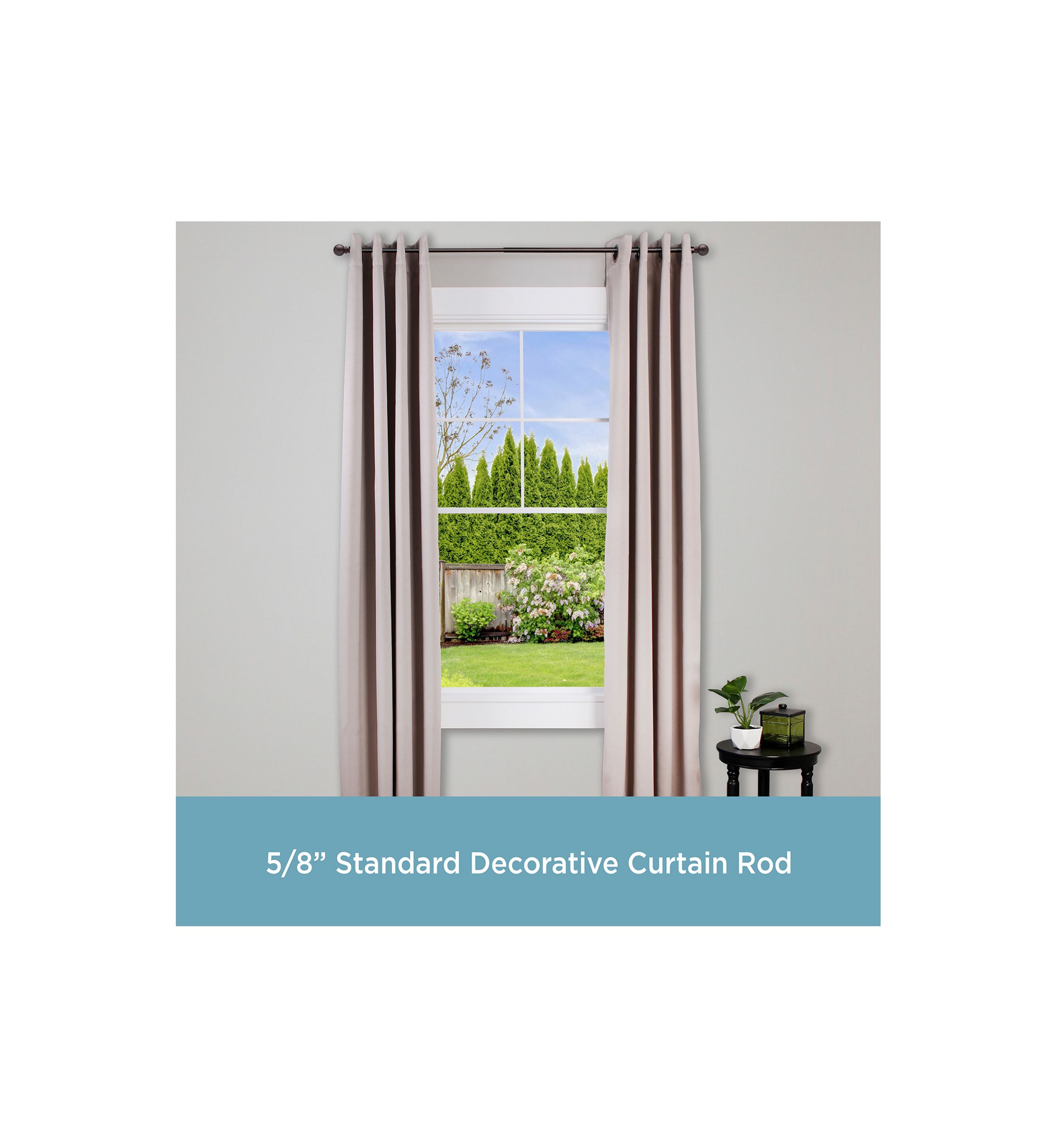 Alanis 5/8" Standard Decorative Window Curtain Rod