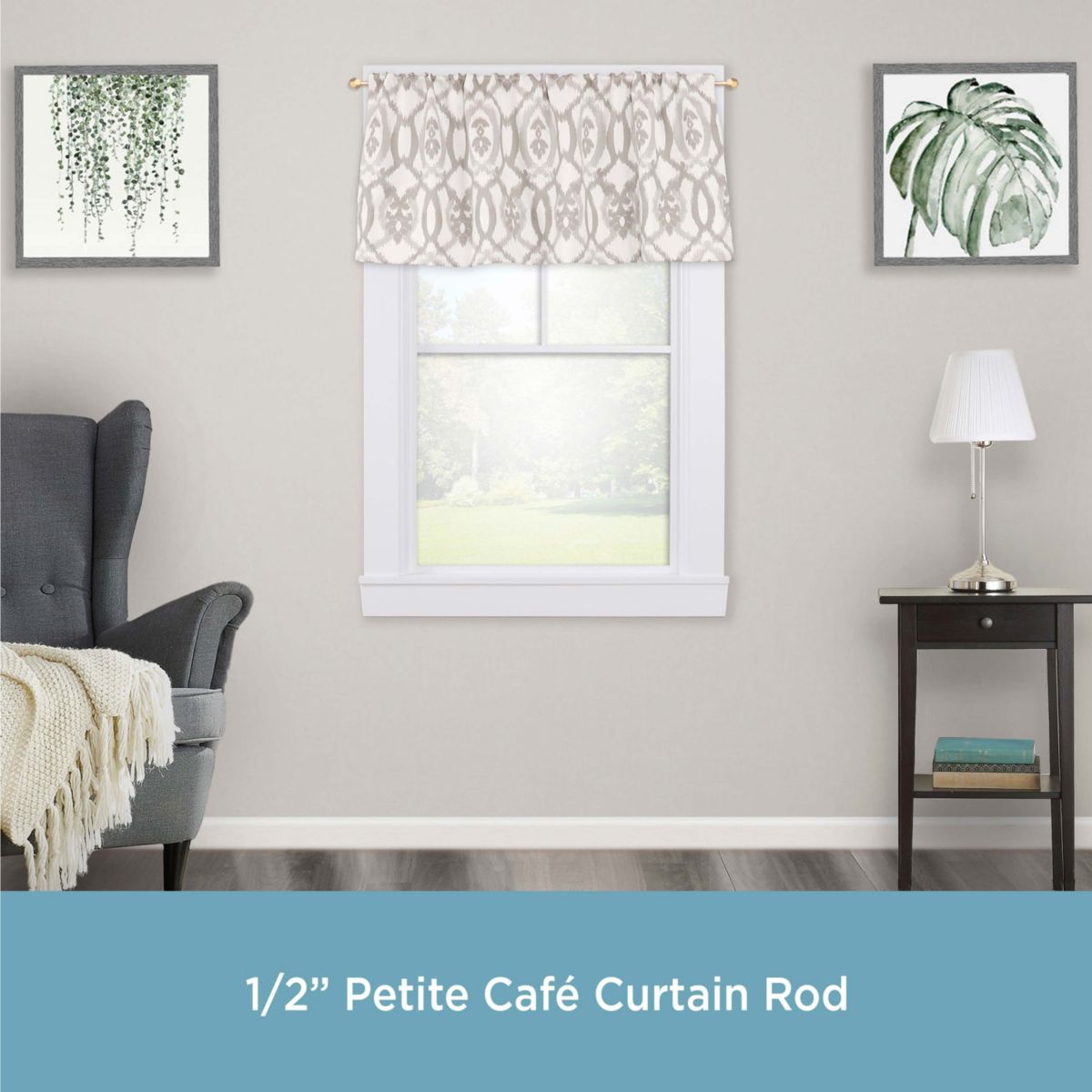 River 1/2" Petite Café Decorative Window Curtain Rod