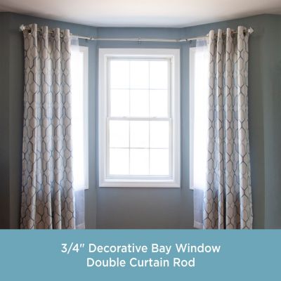 Mission 3/4" Decorative Bay Window Curtain Rod
