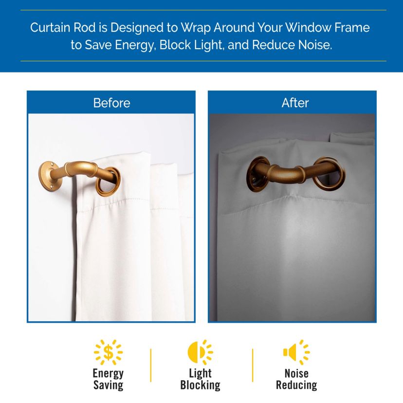 Bronn Industrial 3/4" Blackout Curtain Rod