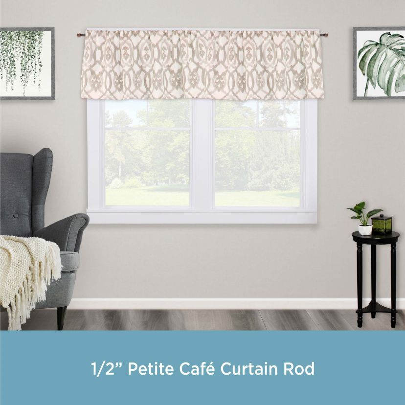 Jillian 1/2" Petite Café Decorative Window Curtain Rod