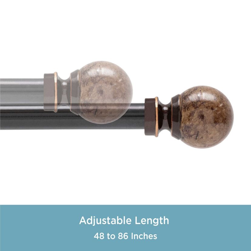 Jillian 1/2" Petite Café Decorative Window Curtain Rod