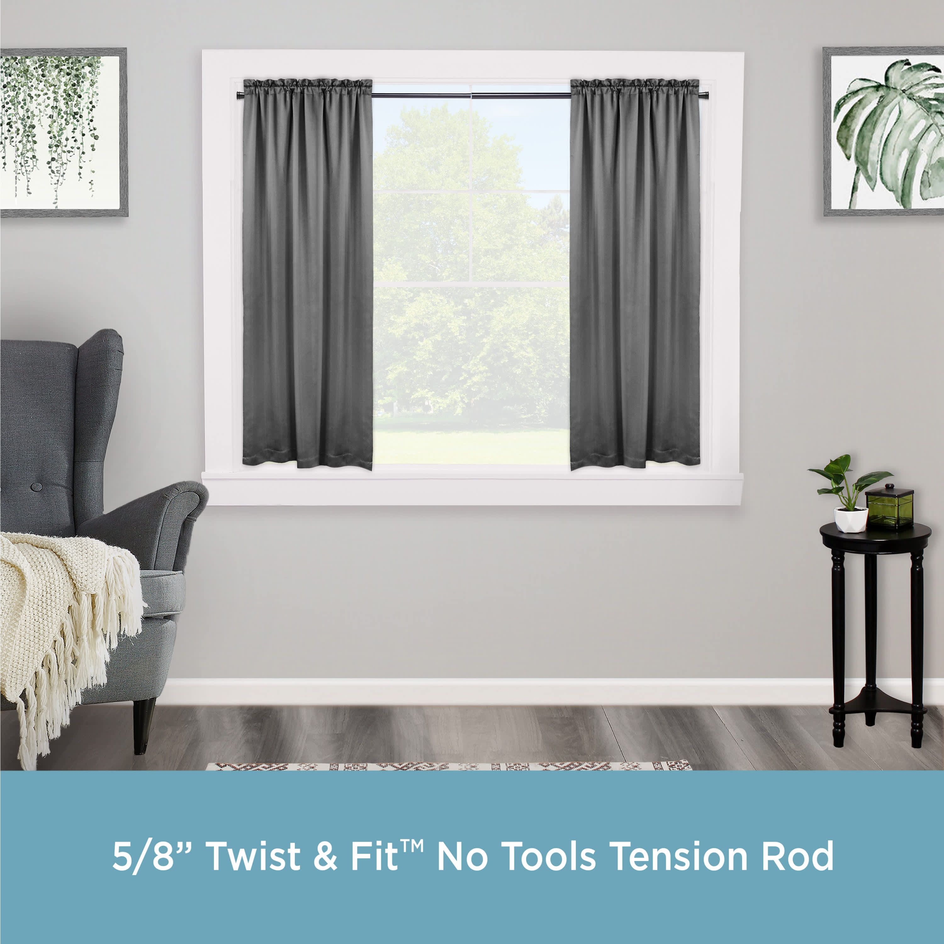 Rogers 5/8" Twist & Fit™ No Tools Tension Window Curtain Rod