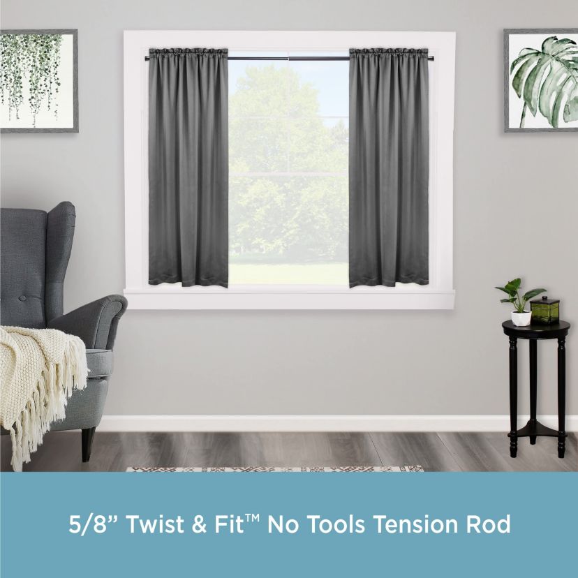 Rogers 5/8" Twist & Fit™ No Tools Tension Window Curtain Rod