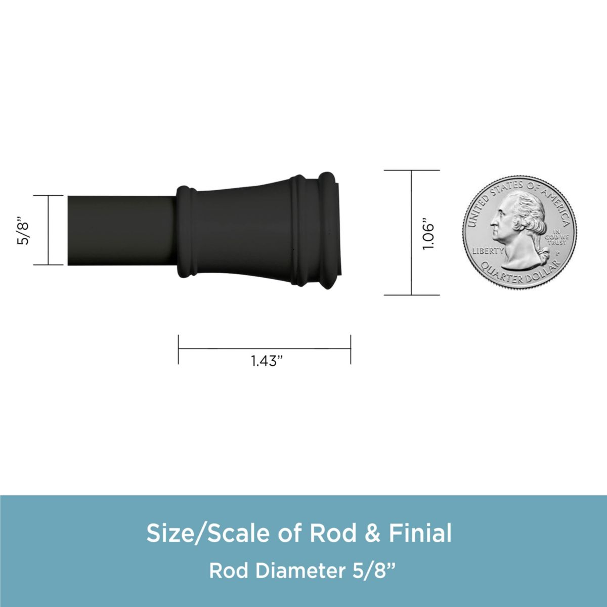 Rogers 5/8" Twist & Fit™ No Tools Tension Window Curtain Rod