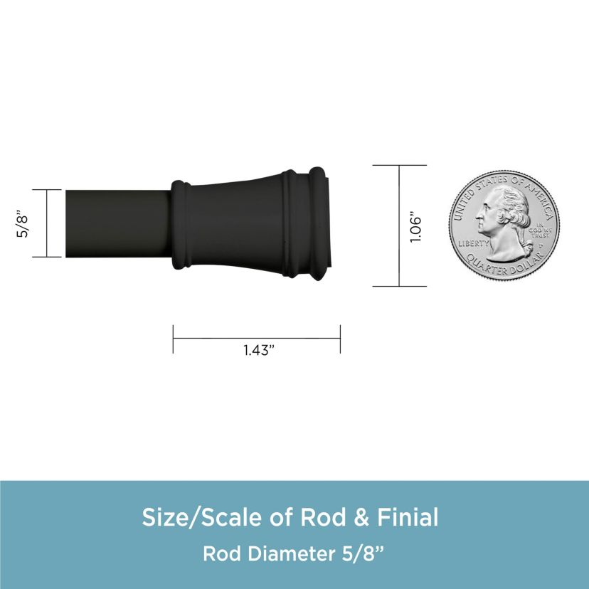 Rogers 5/8" Twist & Fit™ No Tools Tension Window Curtain Rod