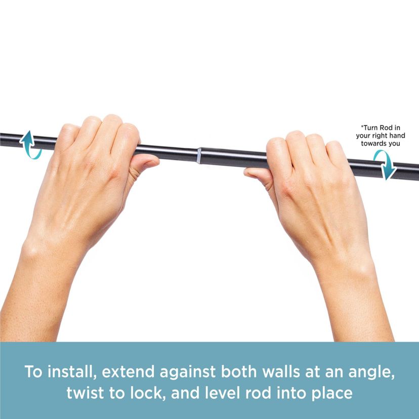 Rogers 5/8" Twist & Fit™ No Tools Tension Window Curtain Rod