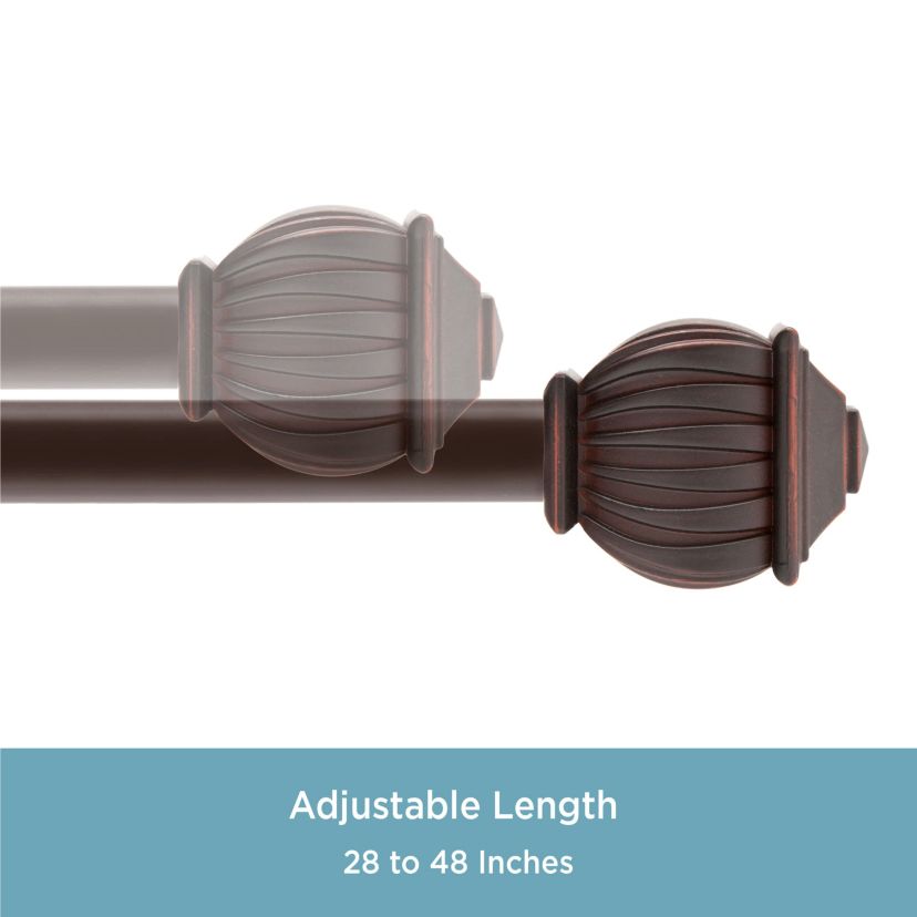 Benji 5/8" Standard Decorative Window Curtain Rod