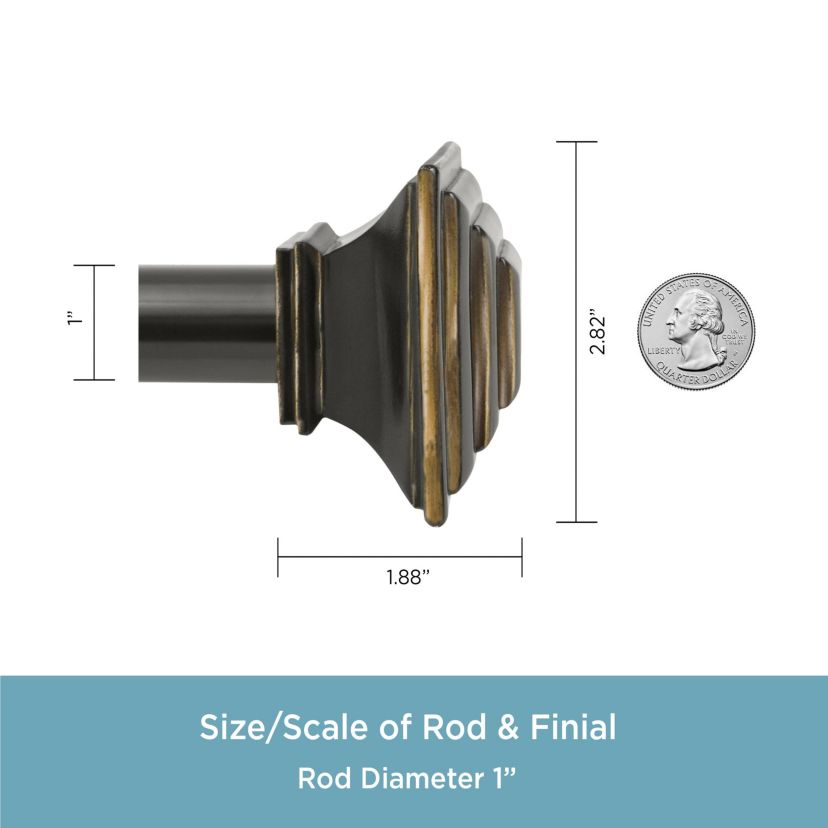 Mission 1" Premium Decorative Window Double Curtain Rod