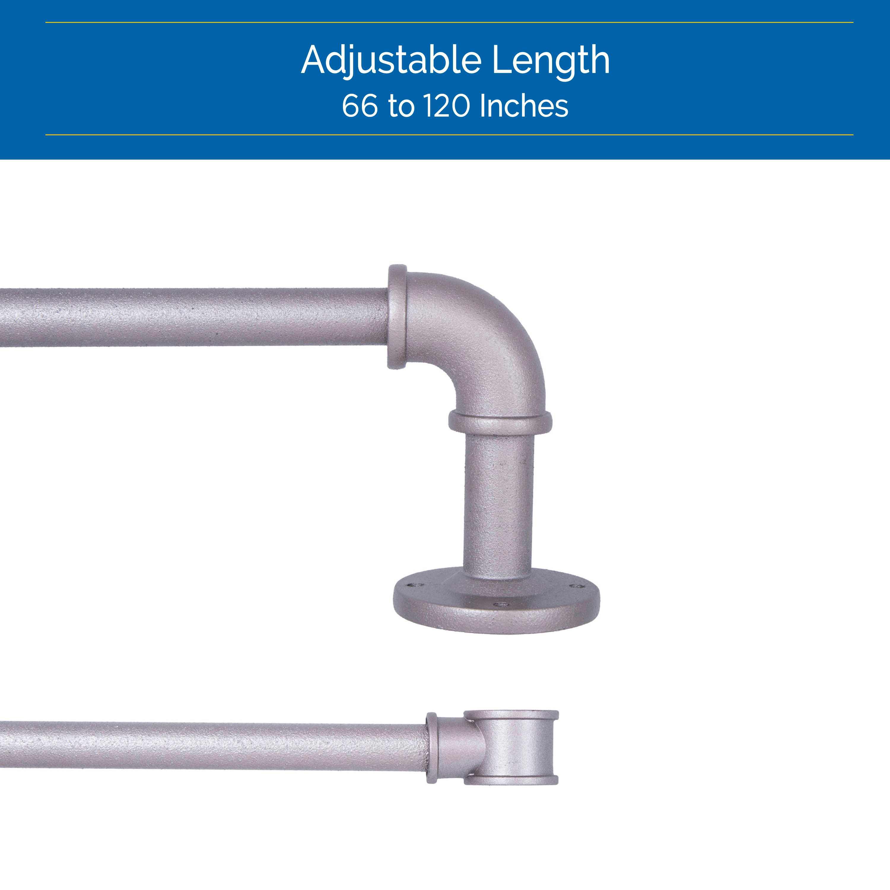 Bronn Industrial 3/4" Blackout Double Curtain Rod
