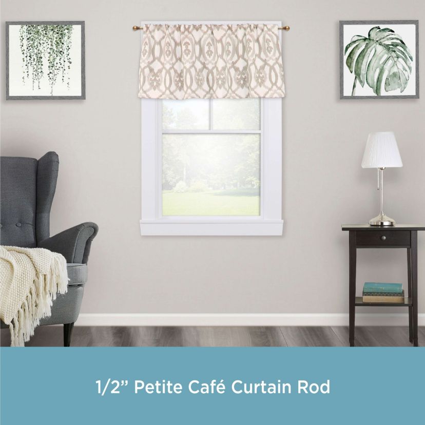 Davenport 1/2" Petite Café Decorative Window Curtain Rod