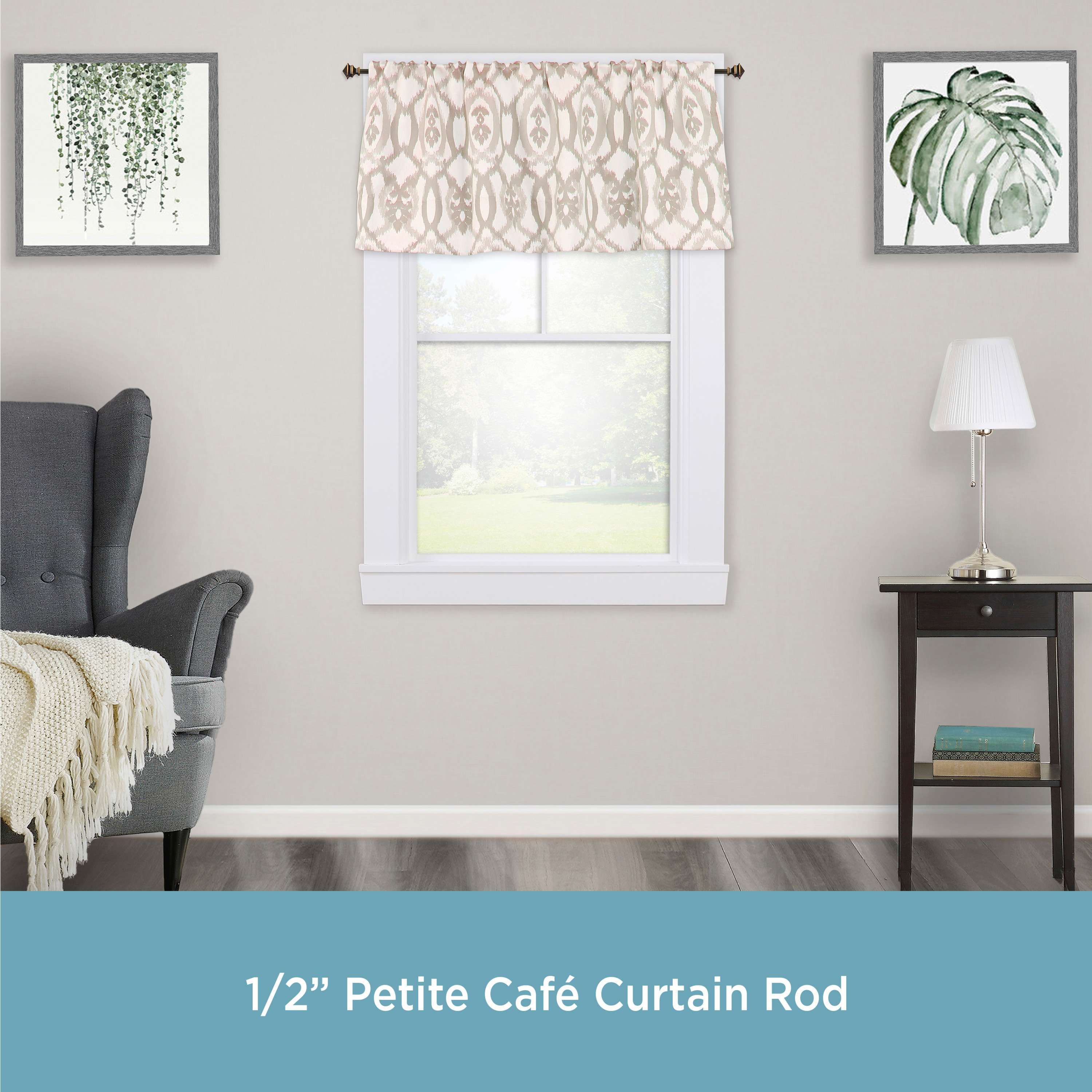 Arts & Crafts 1/2" Petite Café Decorative Window Curtain Rod