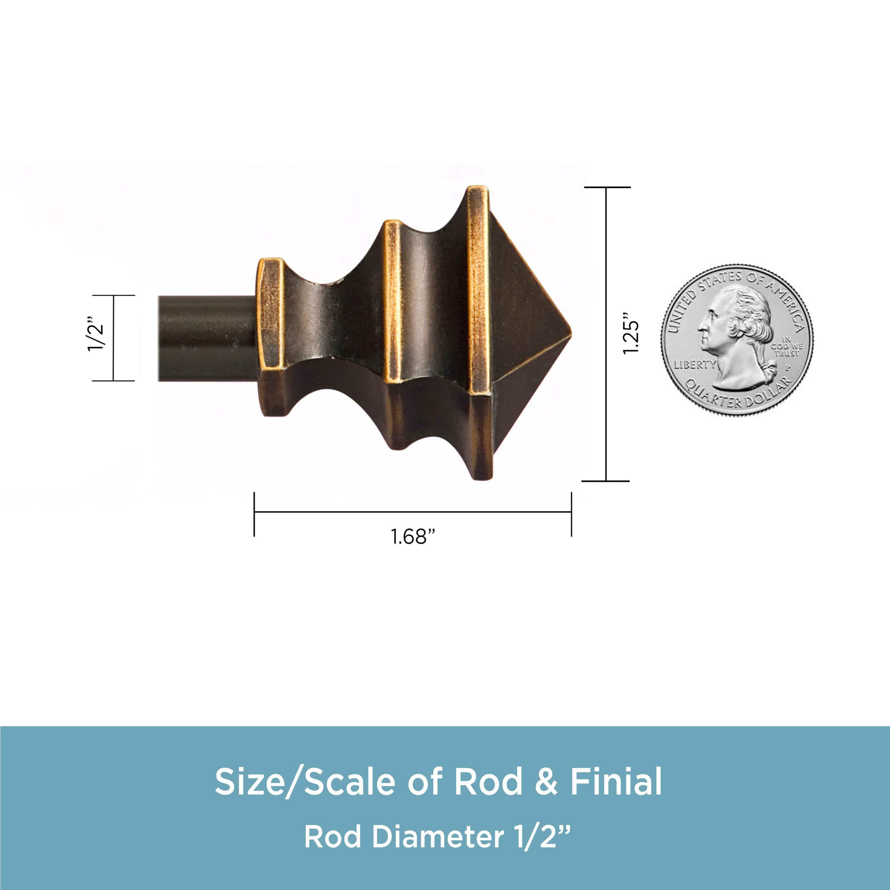 Arts & Crafts 1/2" Petite Café Decorative Window Curtain Rod