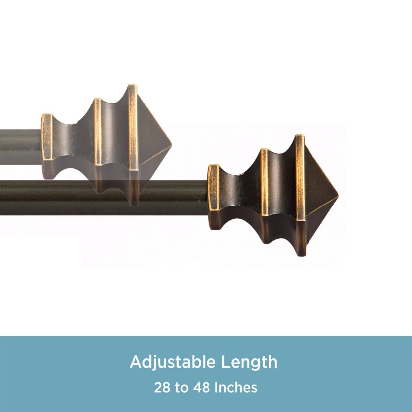 Arts & Crafts 1/2" Petite Café Decorative Window Curtain Rod