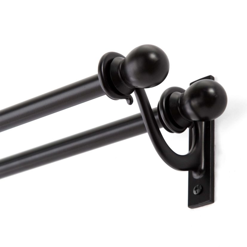 Scroll Ball 5/8" Standard Decorative Window Double Curtain Rod