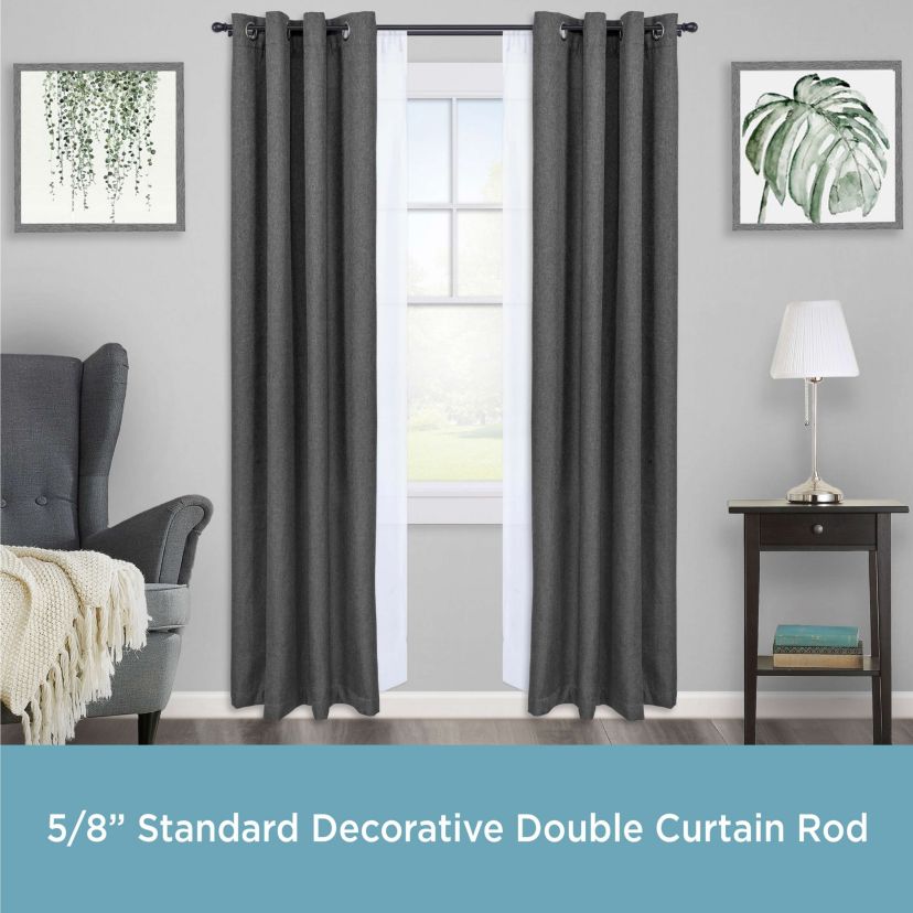 Scroll Ball 5/8" Standard Decorative Window Double Curtain Rod