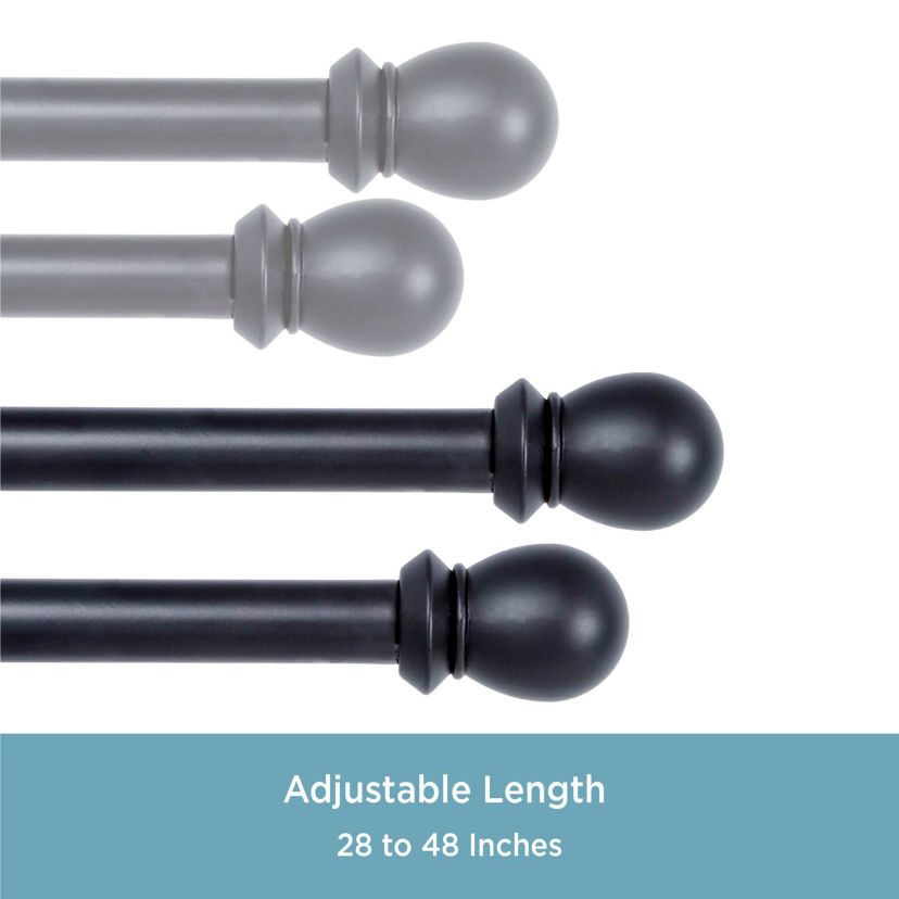 Scroll Ball 5/8" Standard Decorative Window Double Curtain Rod