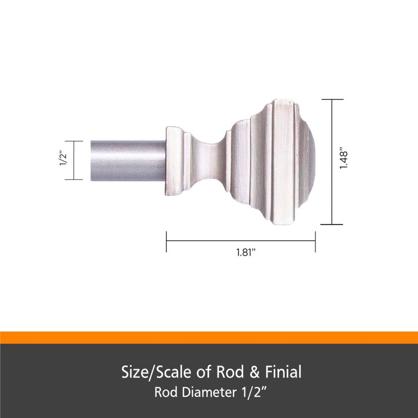 Xavier 1/2" Fast Fit™ Easy Install Decorative Window Curtain Rod