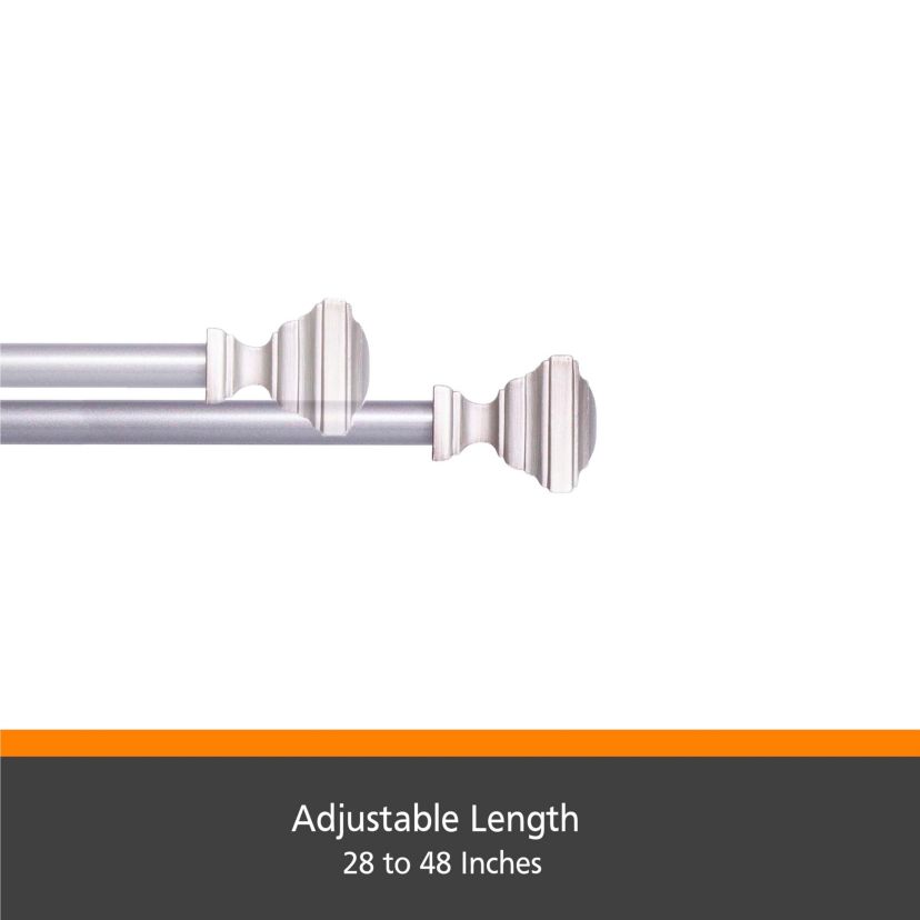 Xavier 1/2" Fast Fit™ Easy Install Decorative Window Curtain Rod