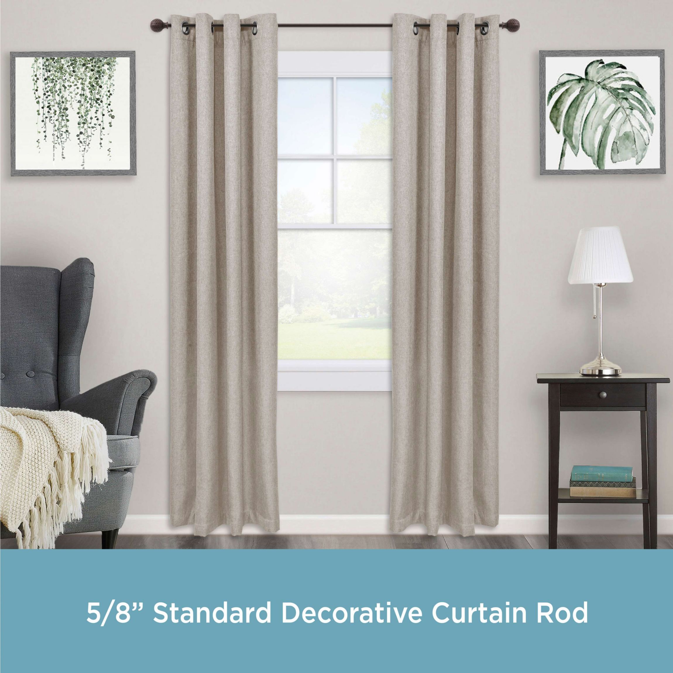 Woven Ball 5/8" Standard Decorative Window Curtain Rod