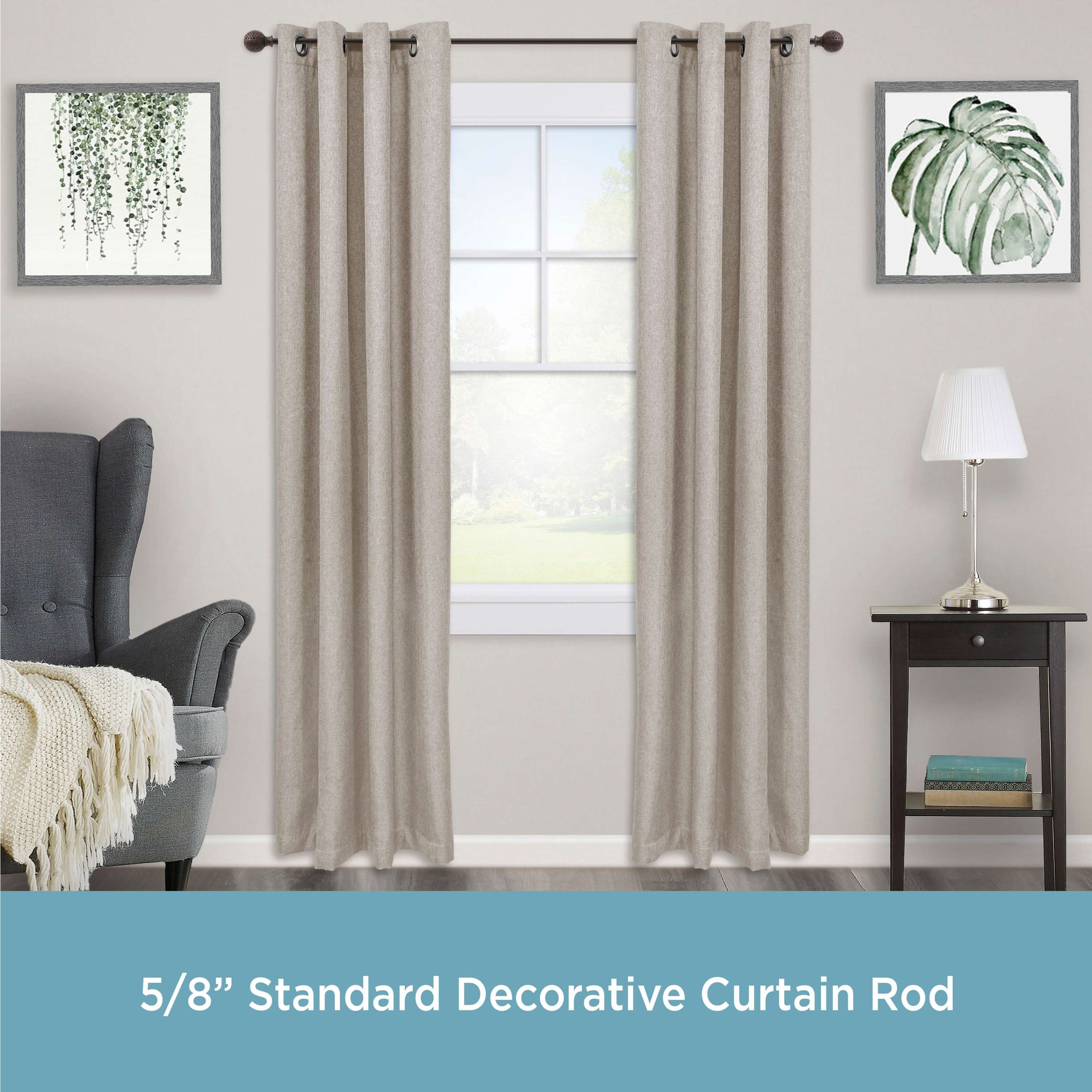 Woven Ball 5/8" Standard Decorative Window Curtain Rod