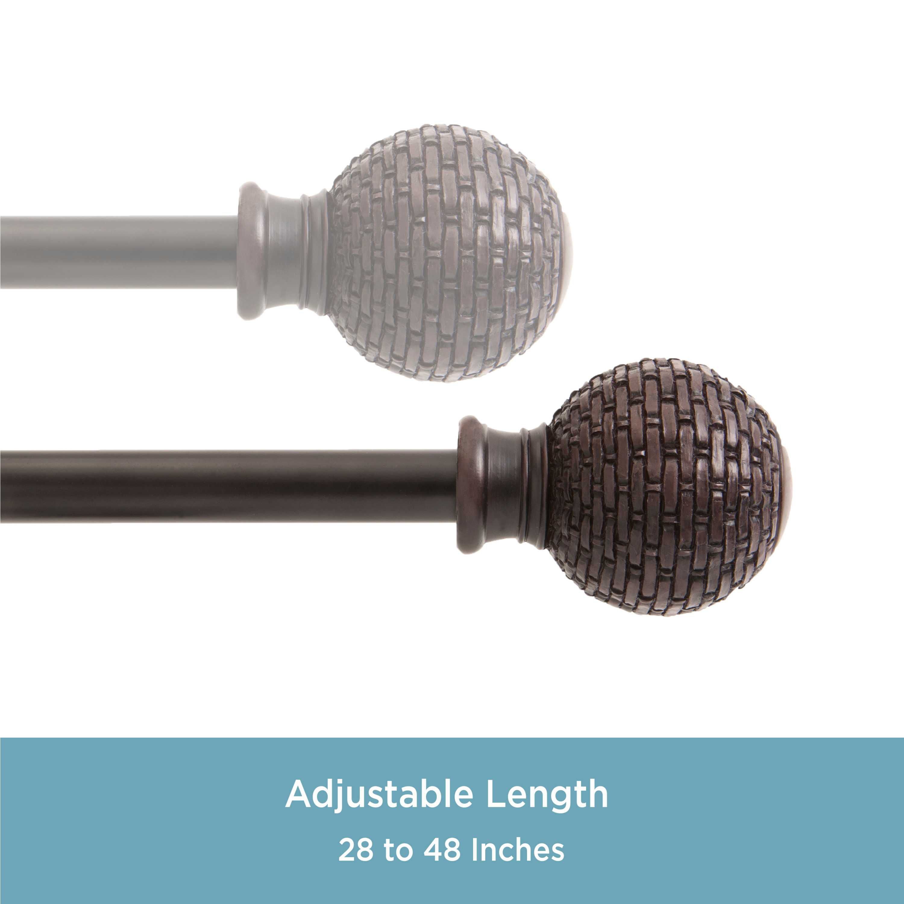 Woven Ball 5/8" Standard Decorative Window Curtain Rod