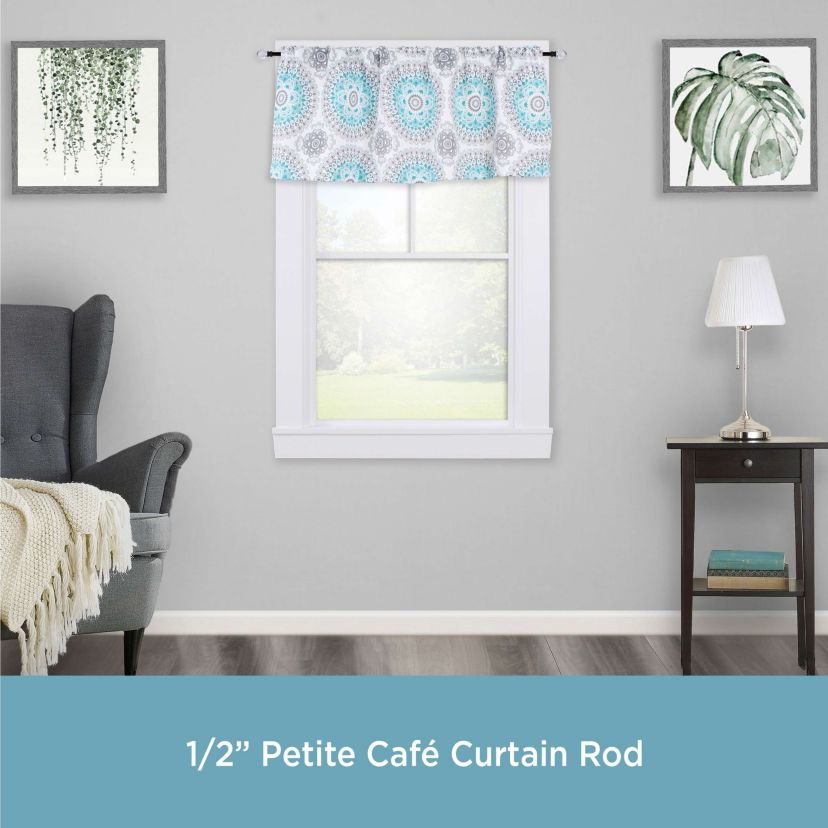 Harris 1/2" Petite Café Decorative Window Curtain Rod
