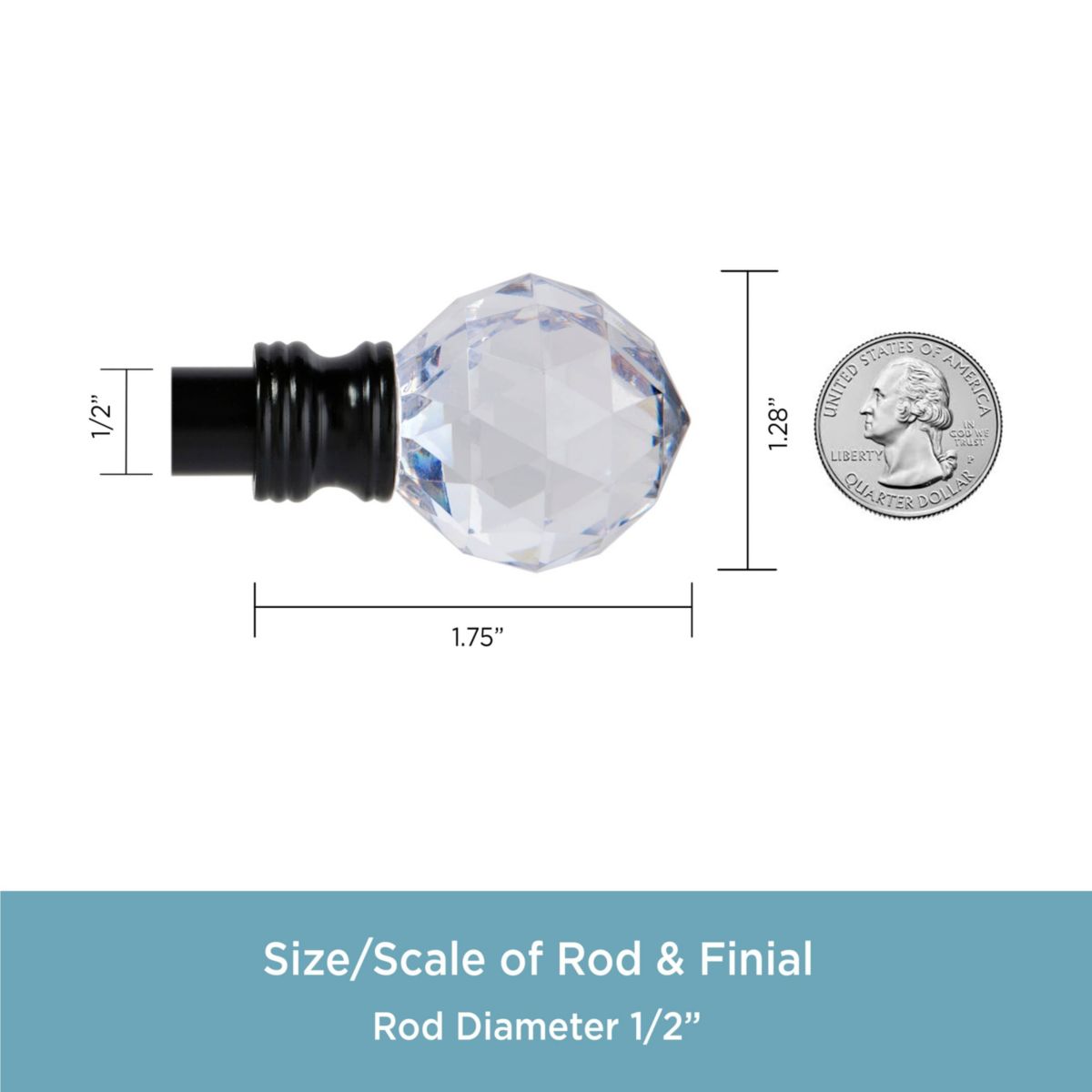 Harris 1/2" Petite Café Decorative Window Curtain Rod