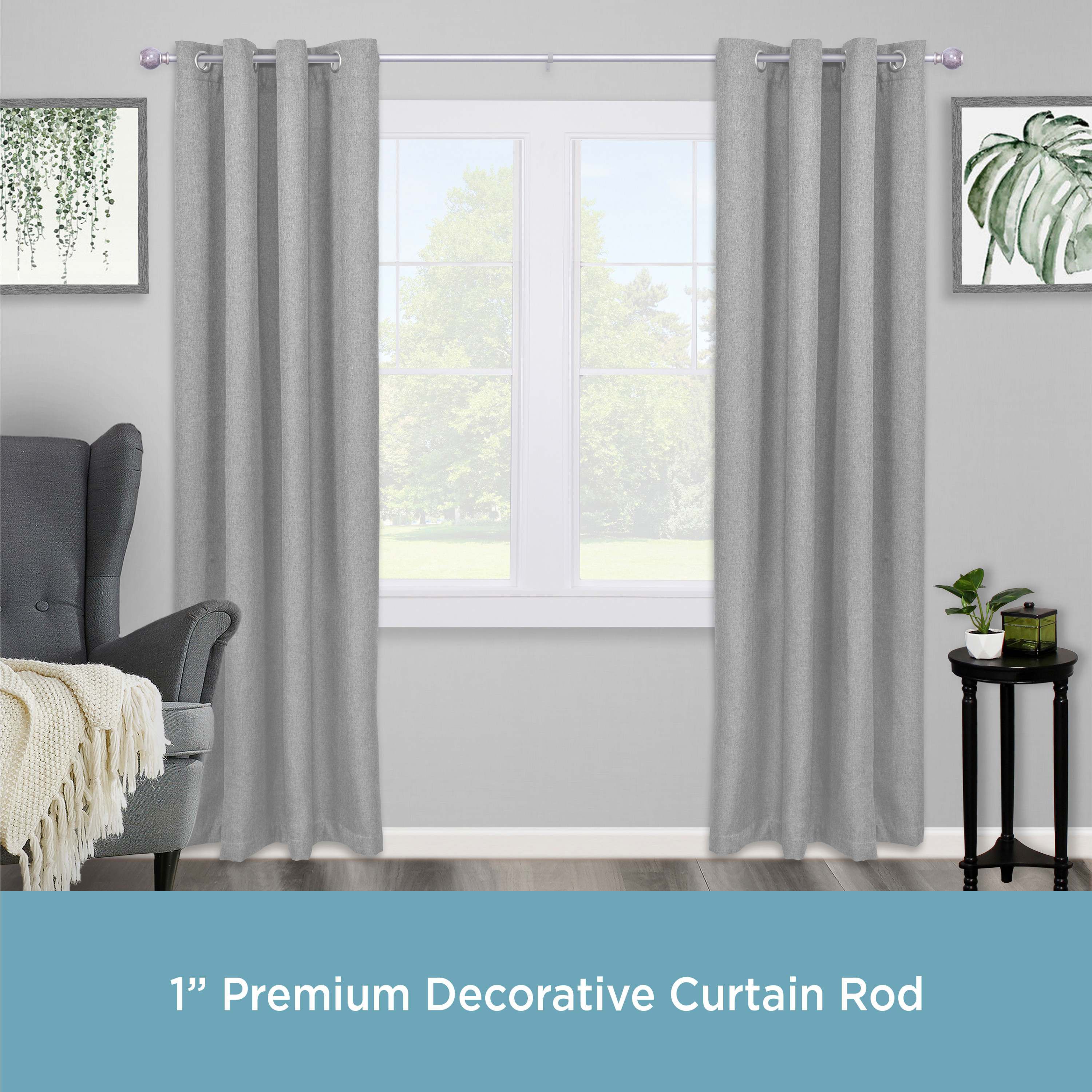 Noah 1" Premium Decorative Window Curtain Rod