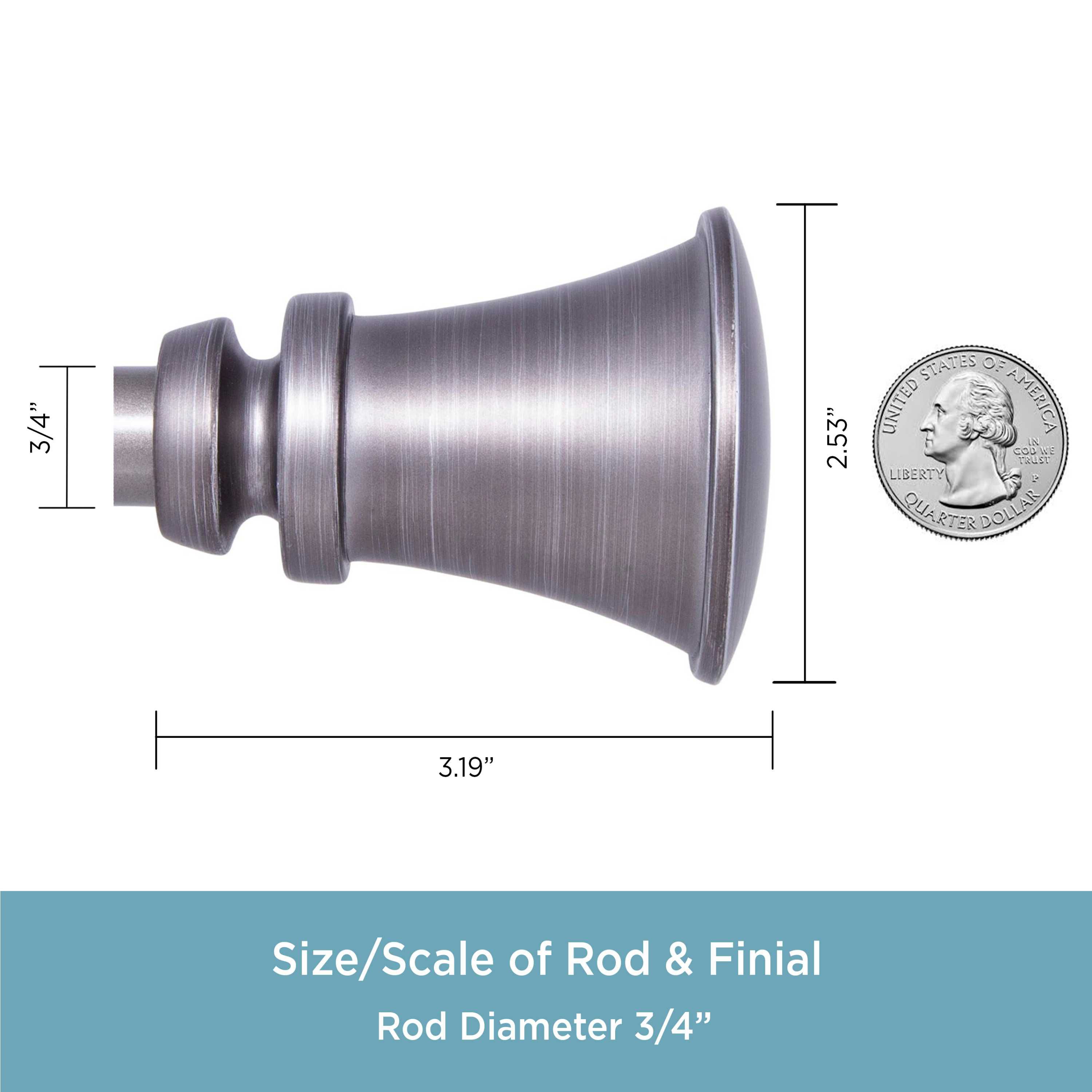 Nile  3/4" Standard Decorative Window Curtain Rod