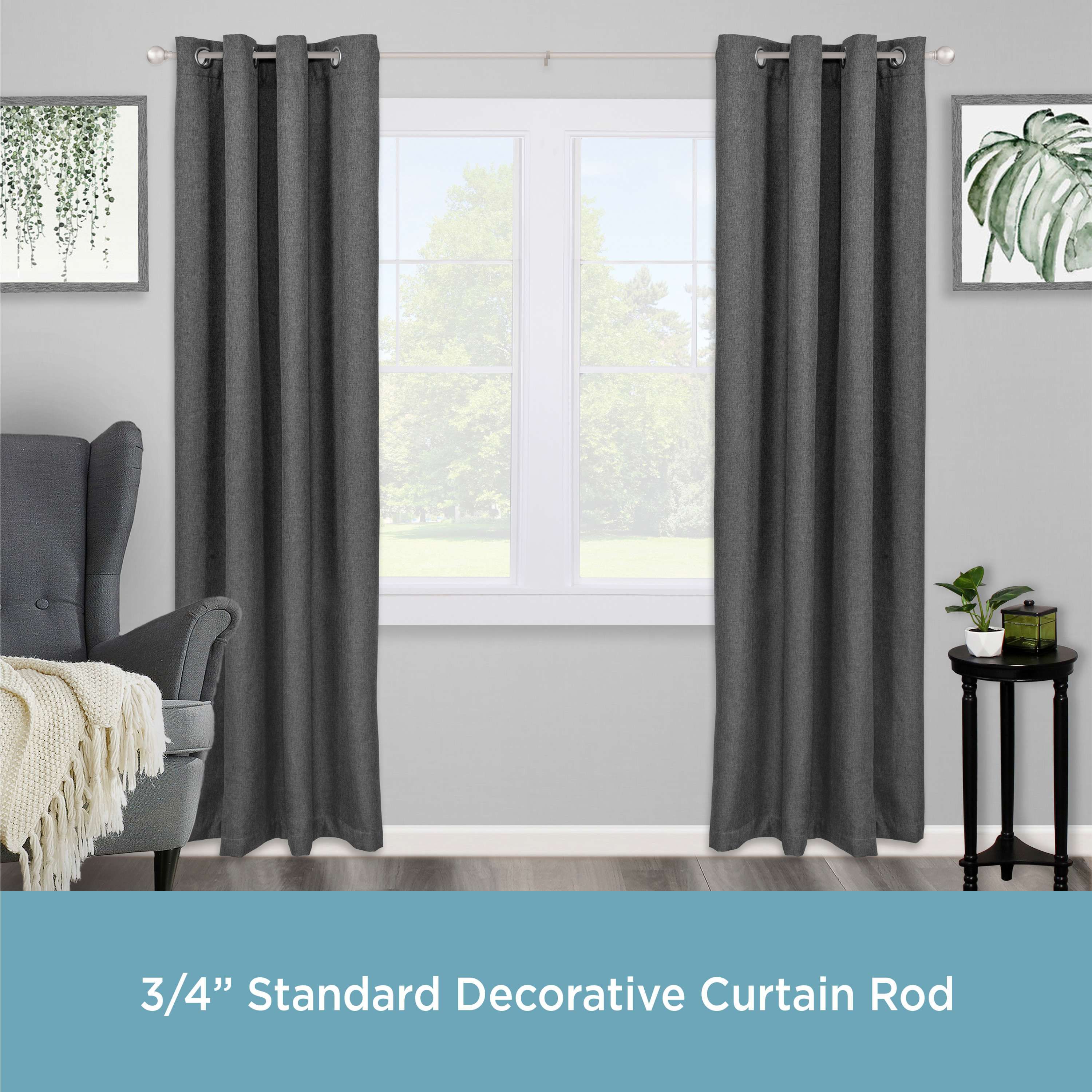 Mercer 3/4" Standard Decorative Window Curtain Rod