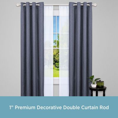 Hamlin 1" Premium Decorative Window Double Curtain Rod