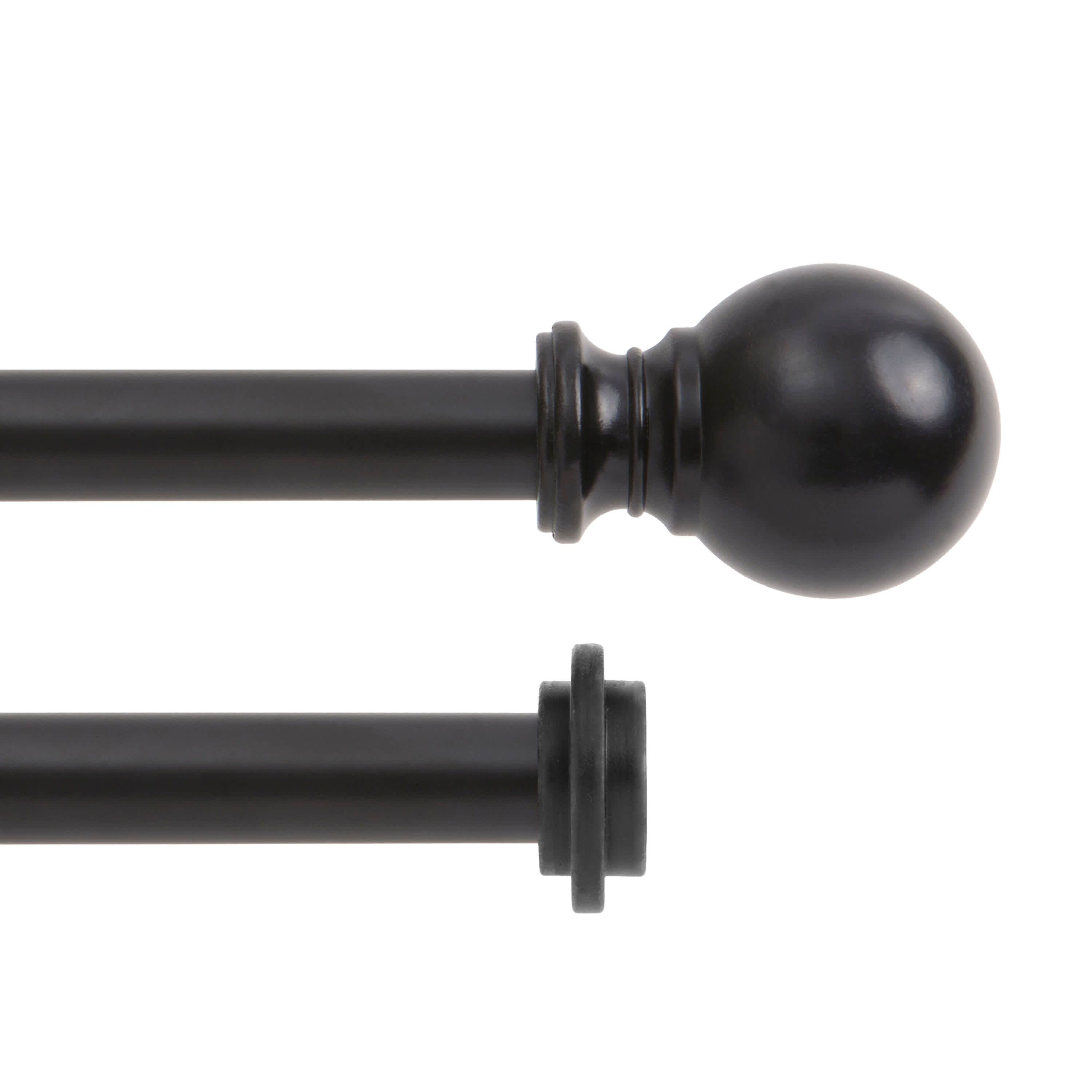 Ball 5/8" Standard Decorative Window Double Curtain Rod
