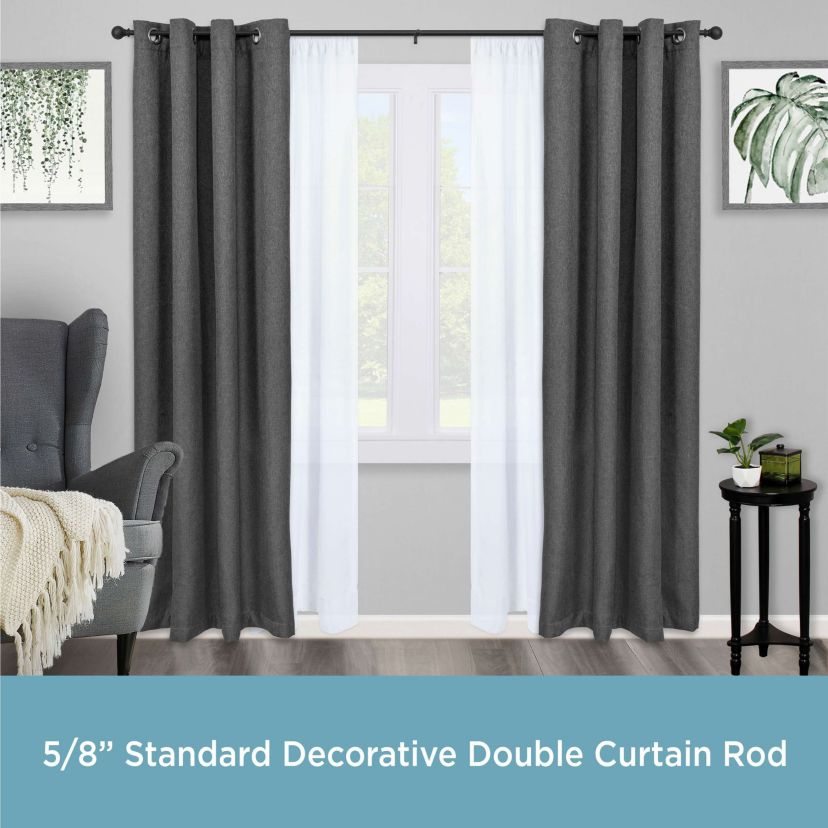 Ball 5/8" Standard Decorative Window Double Curtain Rod