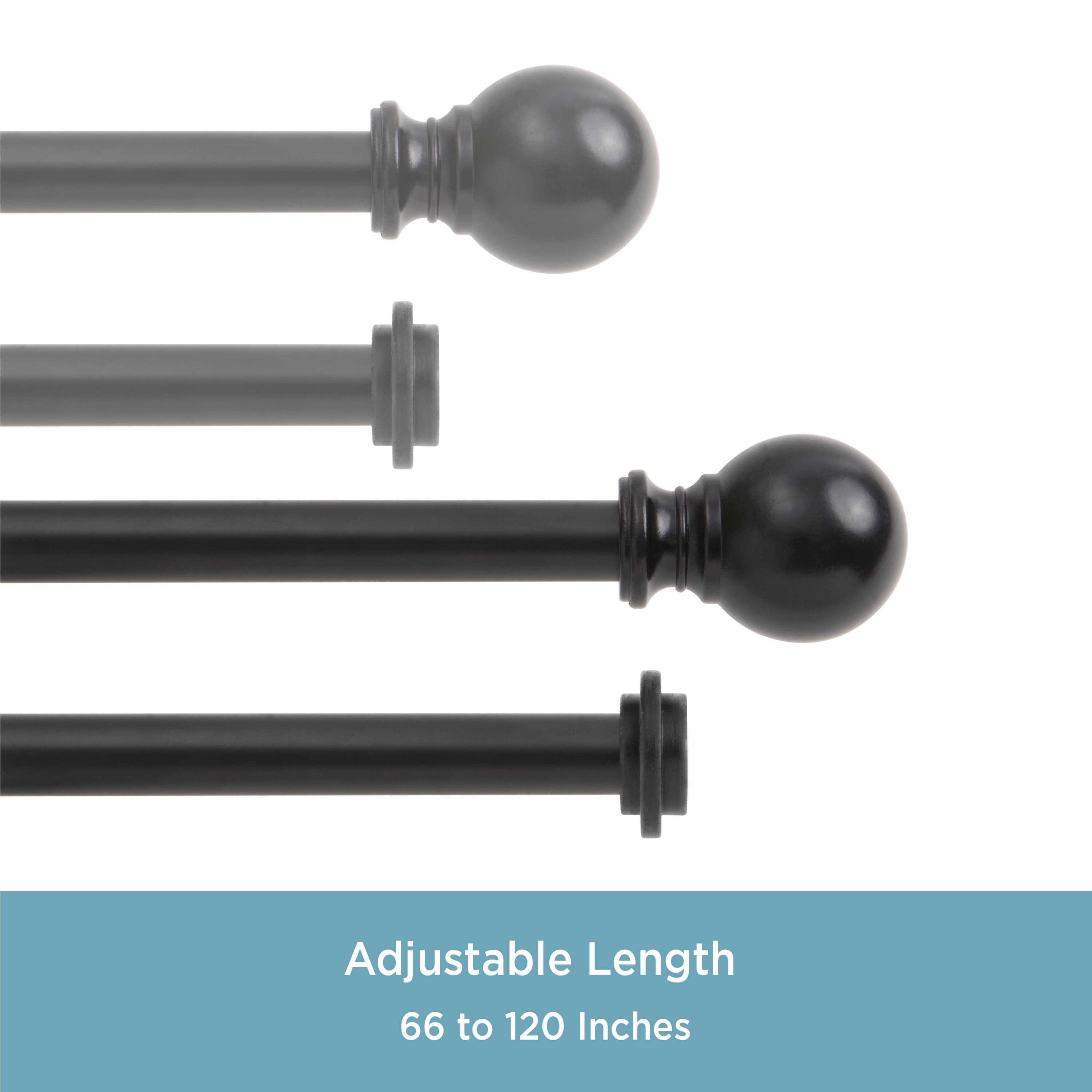 Ball 5/8" Standard Decorative Window Double Curtain Rod