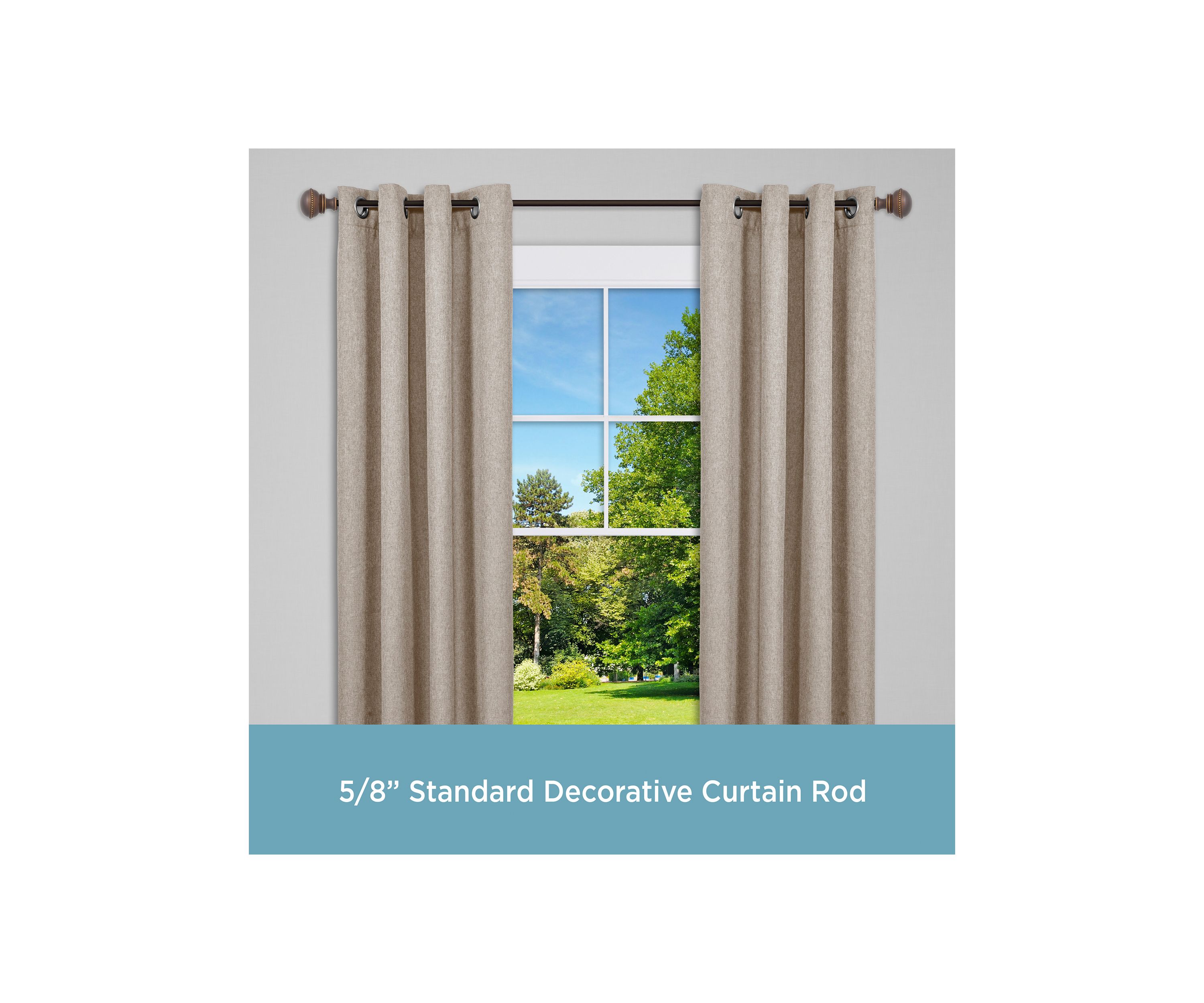Crenshaw 5/8" Standard Decorative Window Curtain Rod