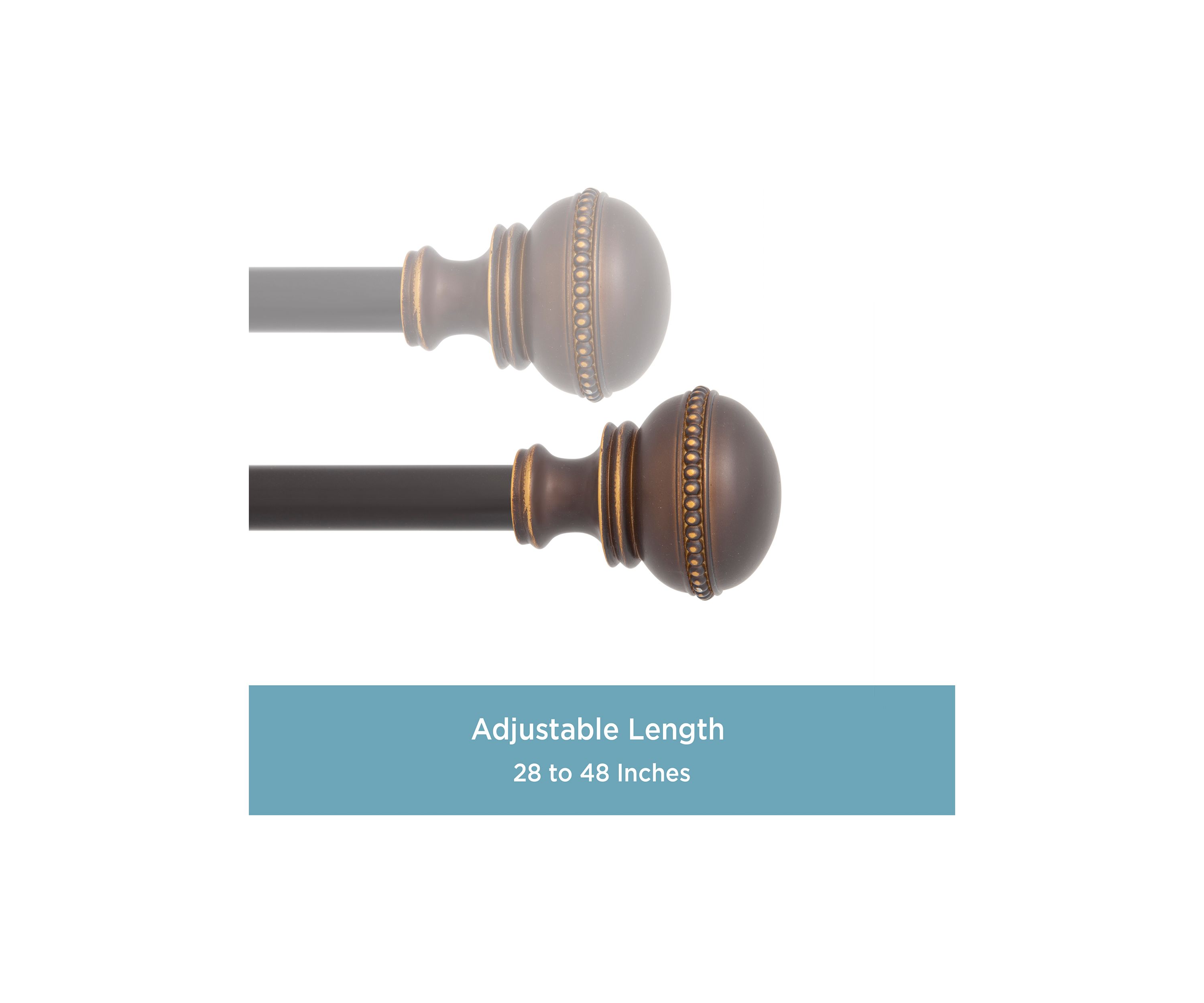 Crenshaw 5/8" Standard Decorative Window Curtain Rod
