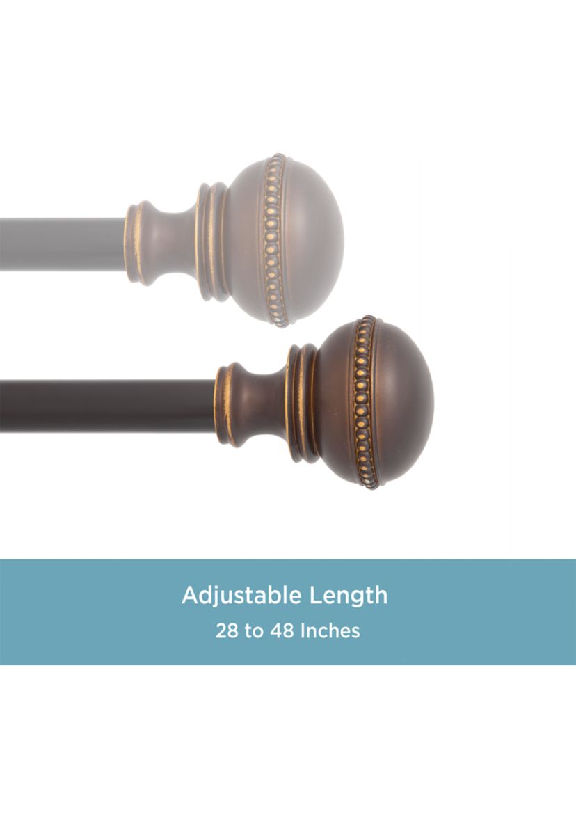Crenshaw 5/8" Standard Decorative Window Curtain Rod