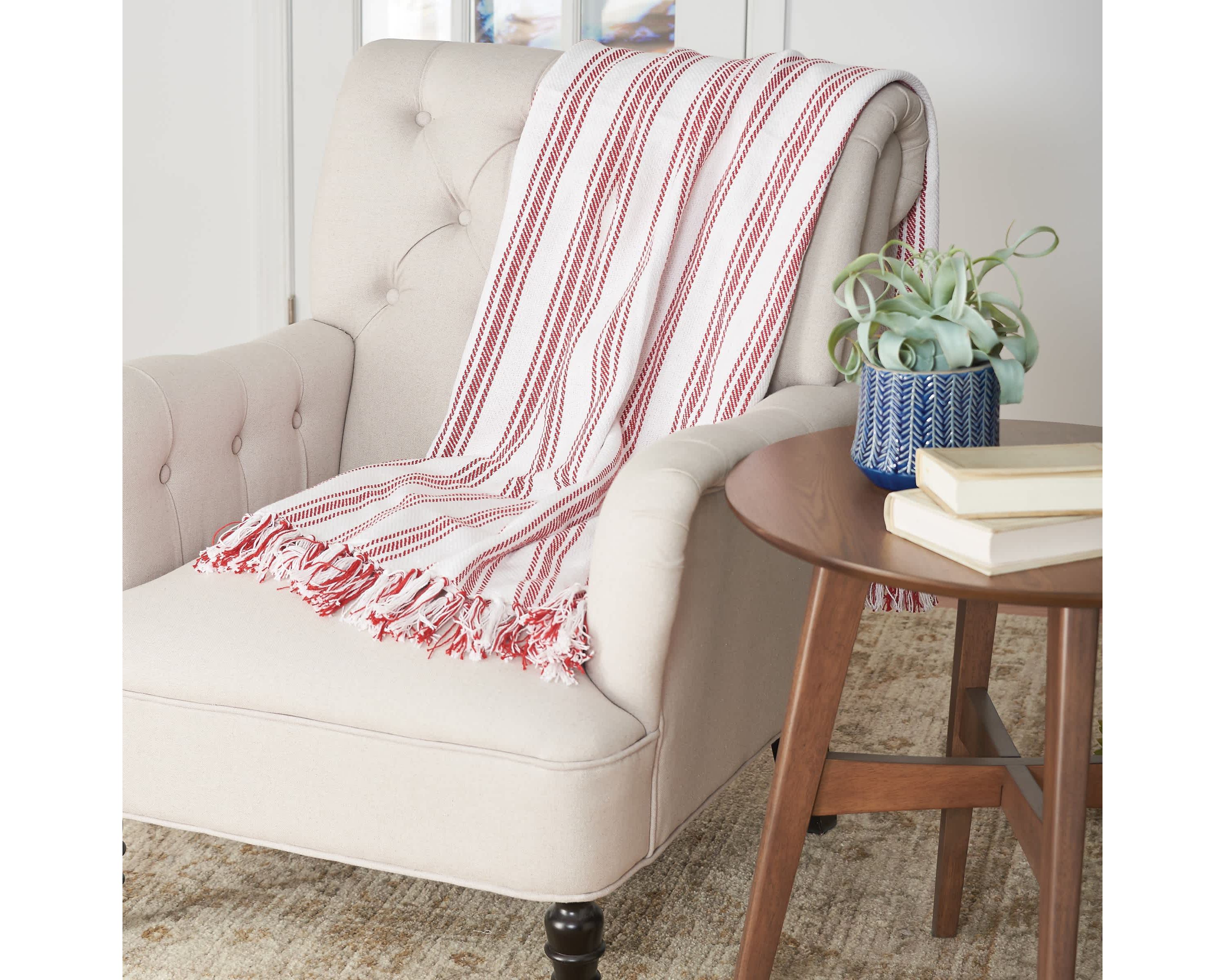 Ticking Throw Blanket