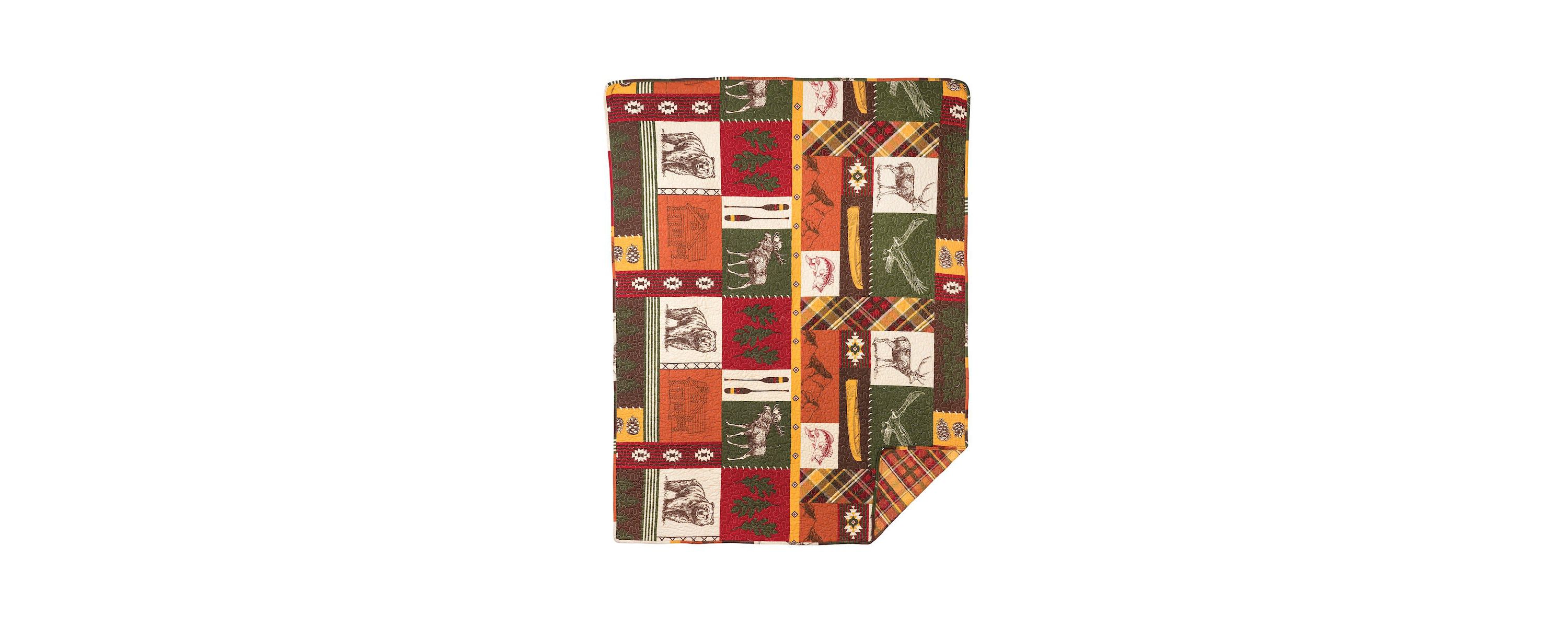 Keaton Forest Lodge Cabin Rustic Bear Deer Throw