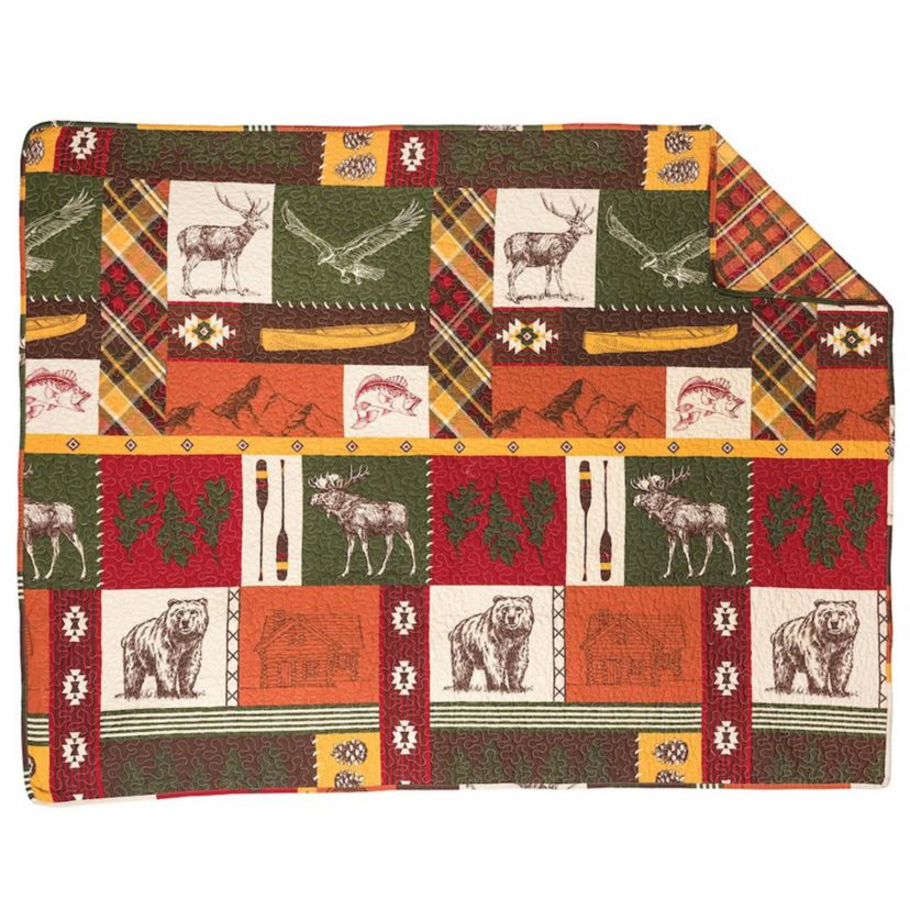 Keaton Forest Lodge Cabin Rustic Bear Deer Throw